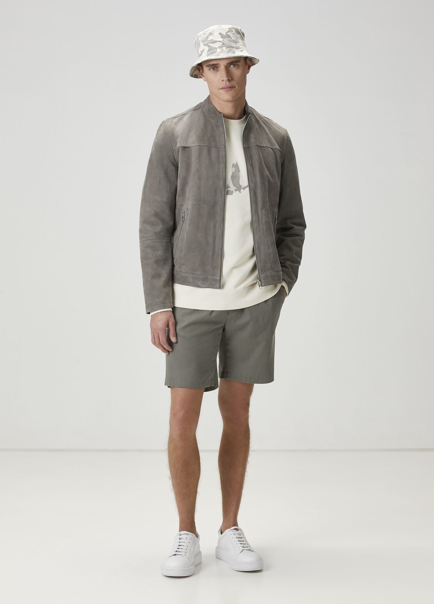 Krem Kamuflaj Kaz Nakışlı Sweatshirt_1