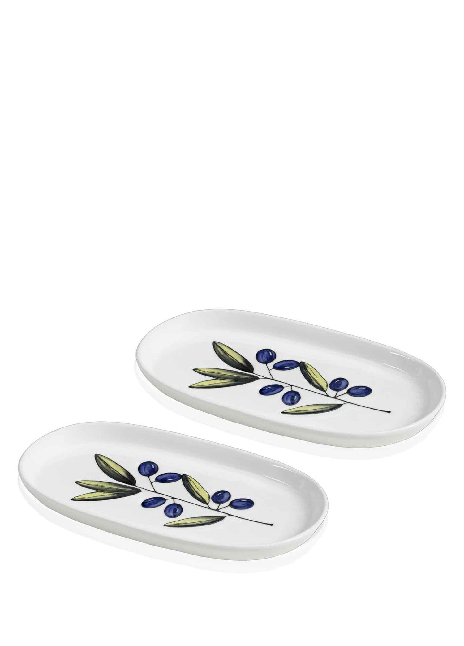 Olivos Desenli Seramik Oval 2'li Servis Tabağı Seti 29 cm