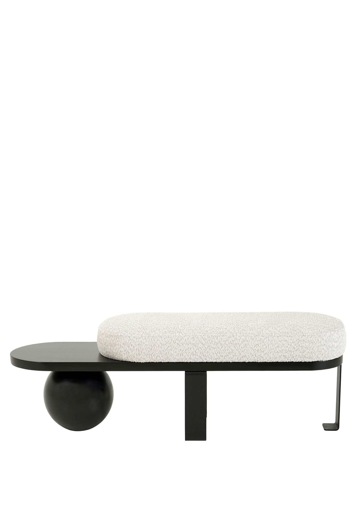 Cilia Beyaz Metal Ahşap Bench