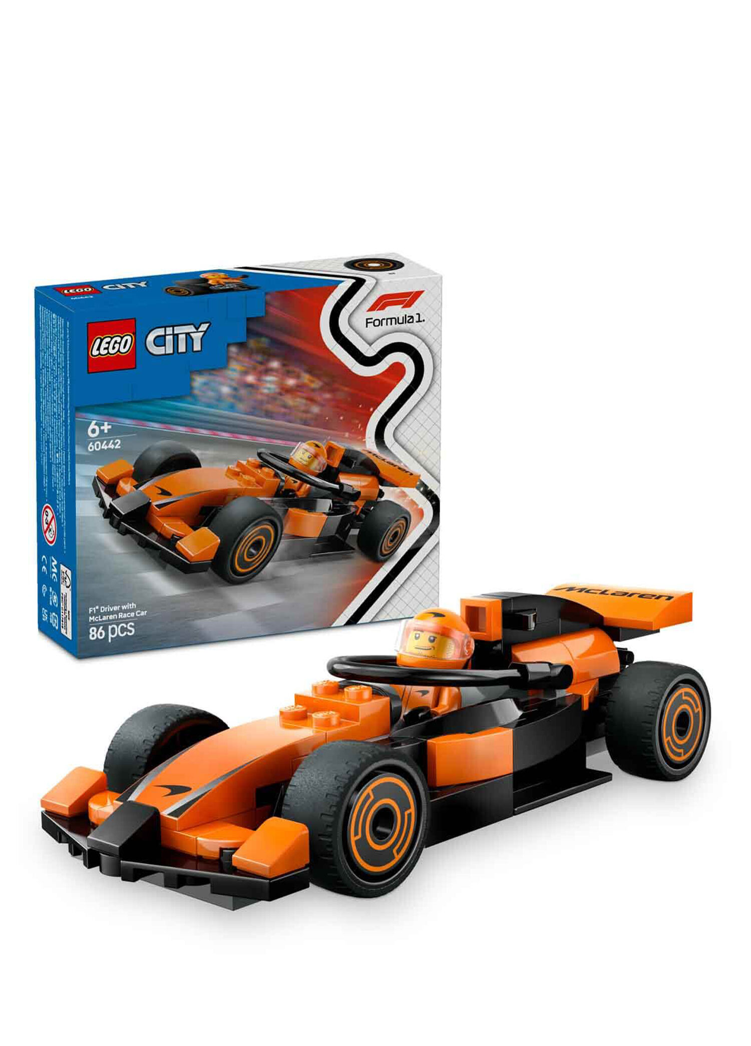 City McLaren Yarış Arabalı F1 Sürücüsü 86 Parça 6+ Yaş Yapı Oyuncağı 60442
