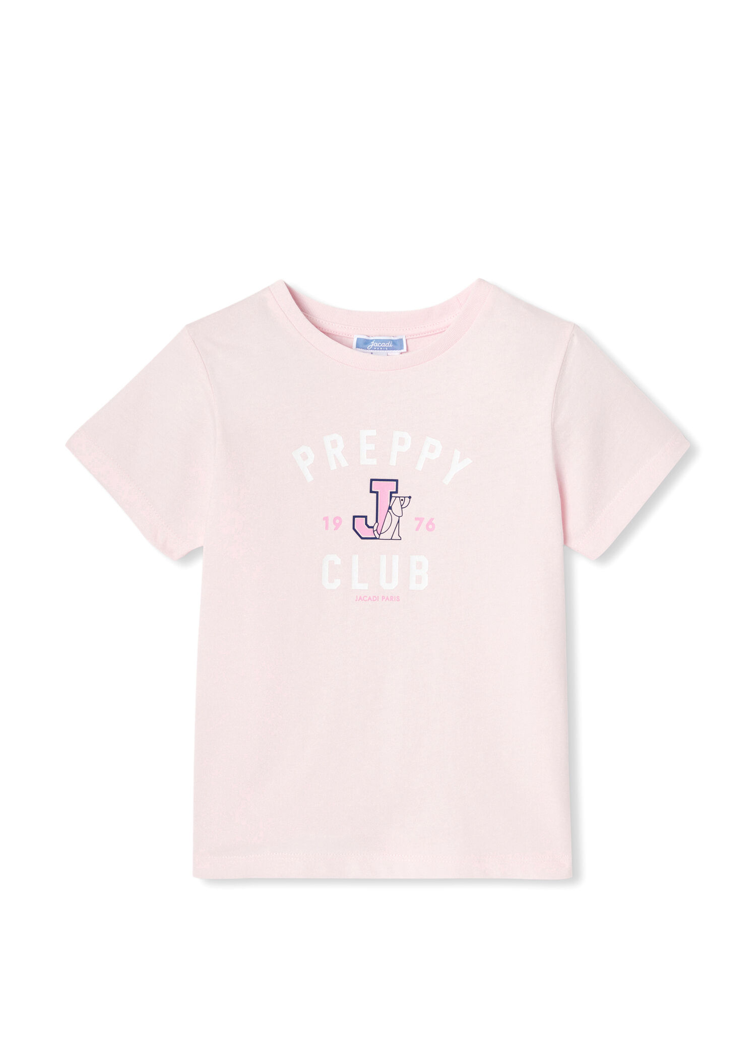 Jacadi Paris - Baskılı Toz Pembe Kısa Kollu Kız Çocuk T-shirt - Toz Pembe