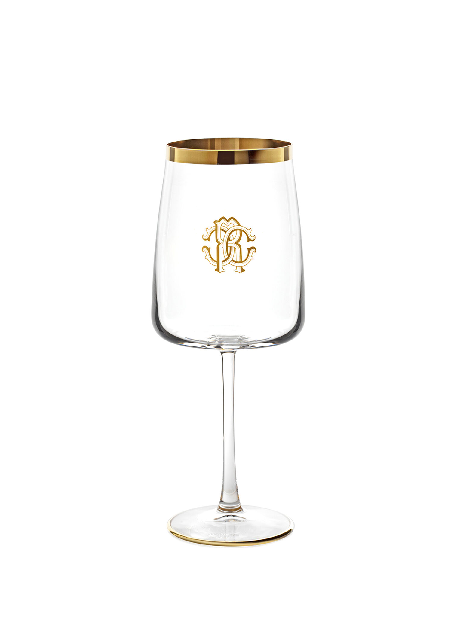 New Monogram Gold Altın Dekorlu Kristal Su Kadehi