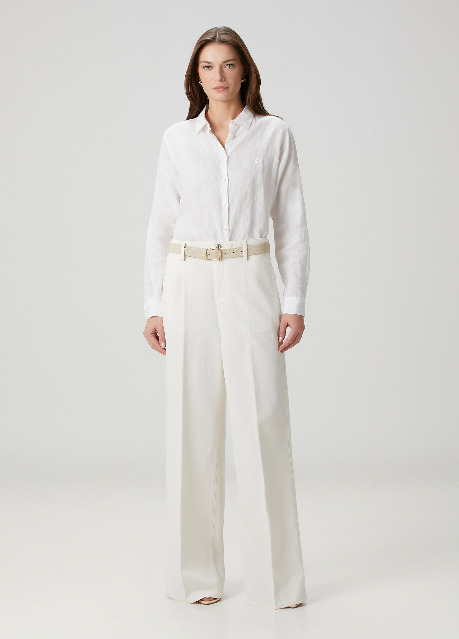 Krem Wide Leg Jean Pantolon