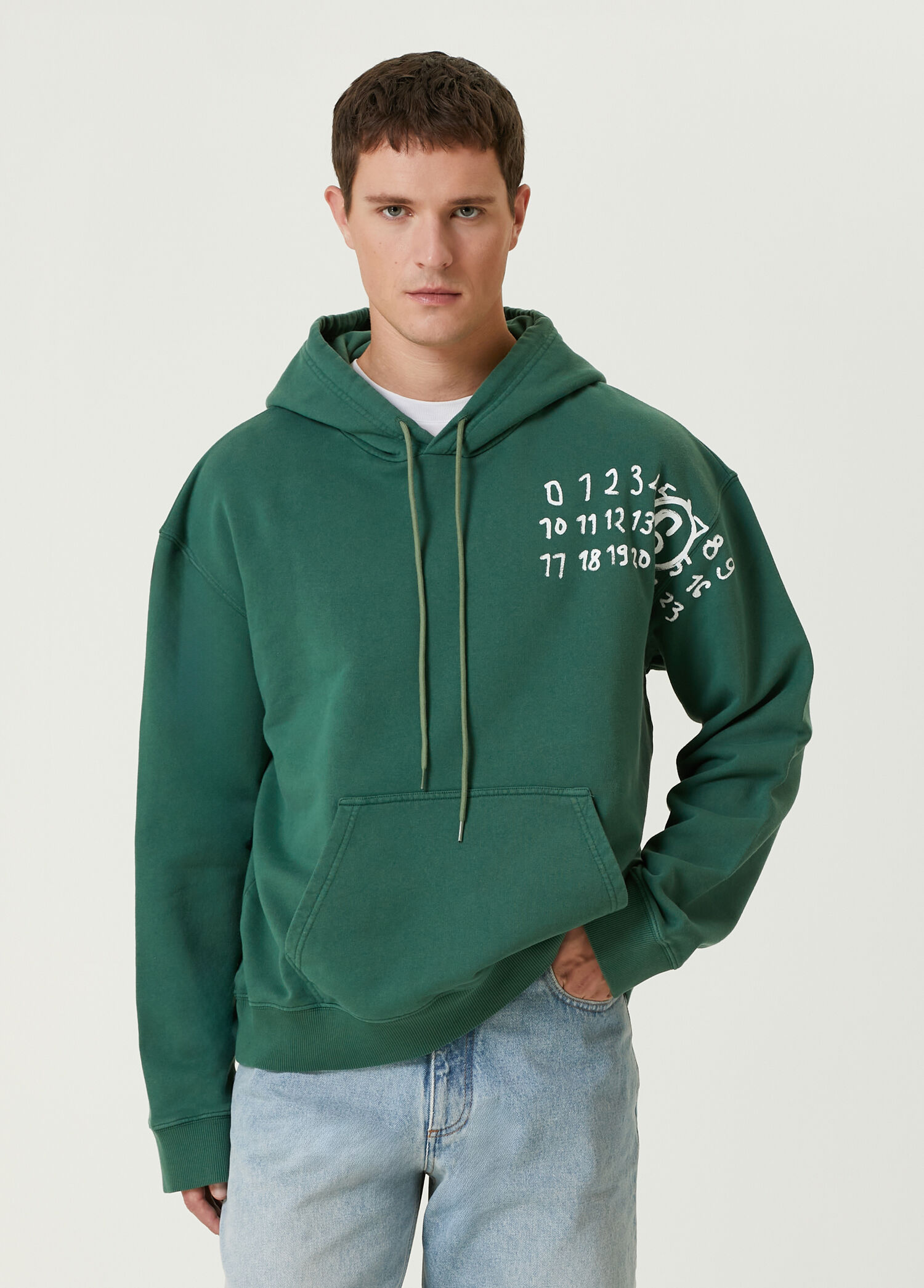 MM6 Maison Margiela / エムエムシックスメゾンマルジェラ | 2020SS | ロゴジャガード オーバーサイズ クルーネックニット | S | グリーン | レディース MM6 Maison Margiela / エムエムシックスメゾンマルジェラ | 2020SS