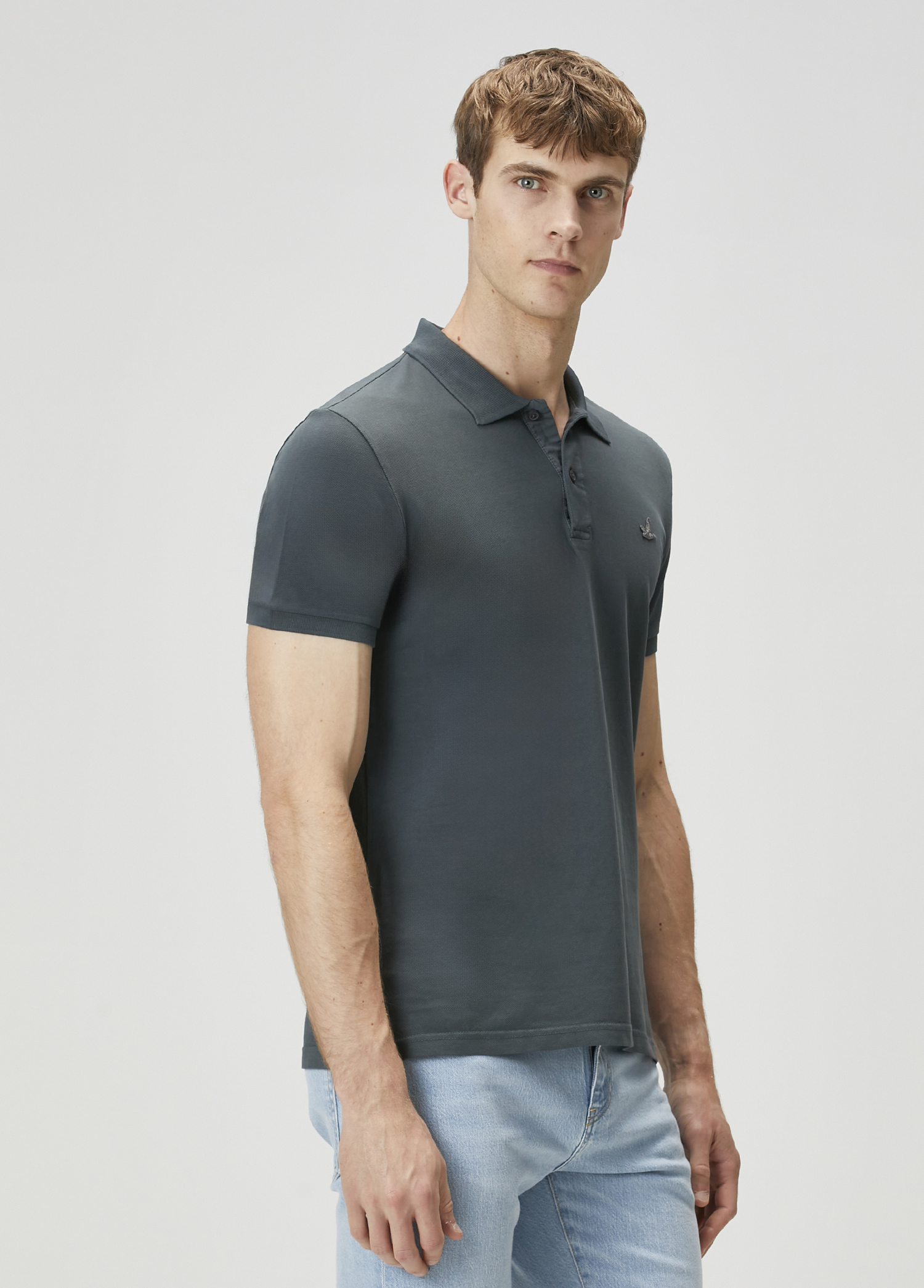 Gri Polo Yaka T-shirt_2