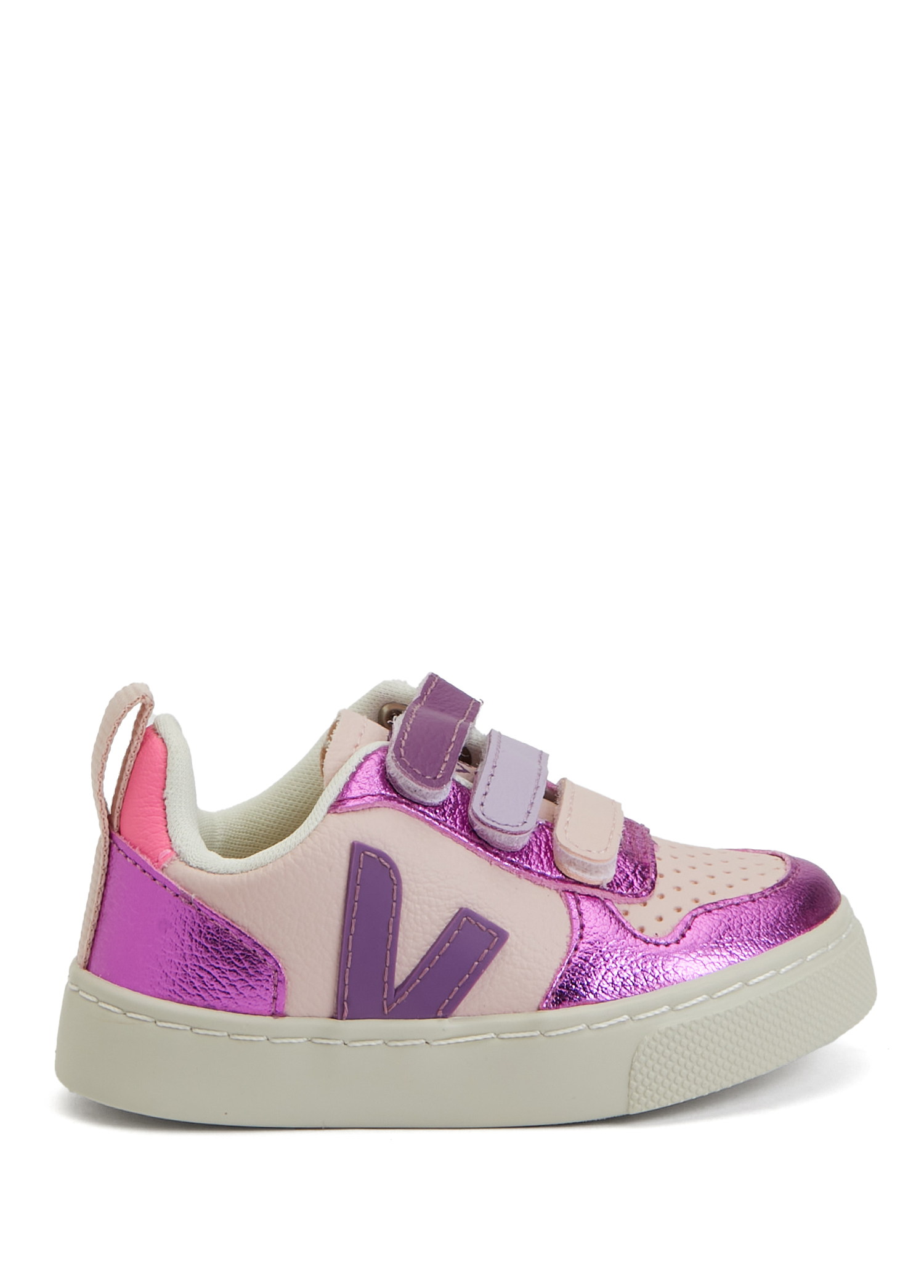 Small V-10 Chromefree Pembe Çocuk Deri Sneaker