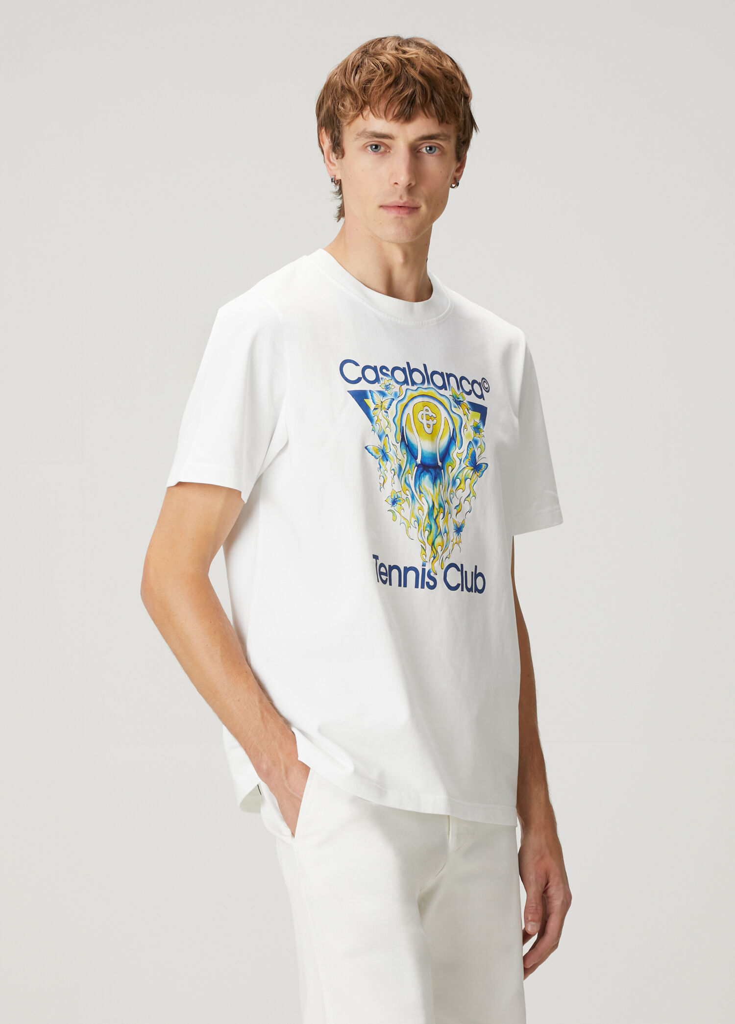Casablanca Beyaz Erkek Beyaz Organik Pamuk T-shirt 1915388 | Beymen