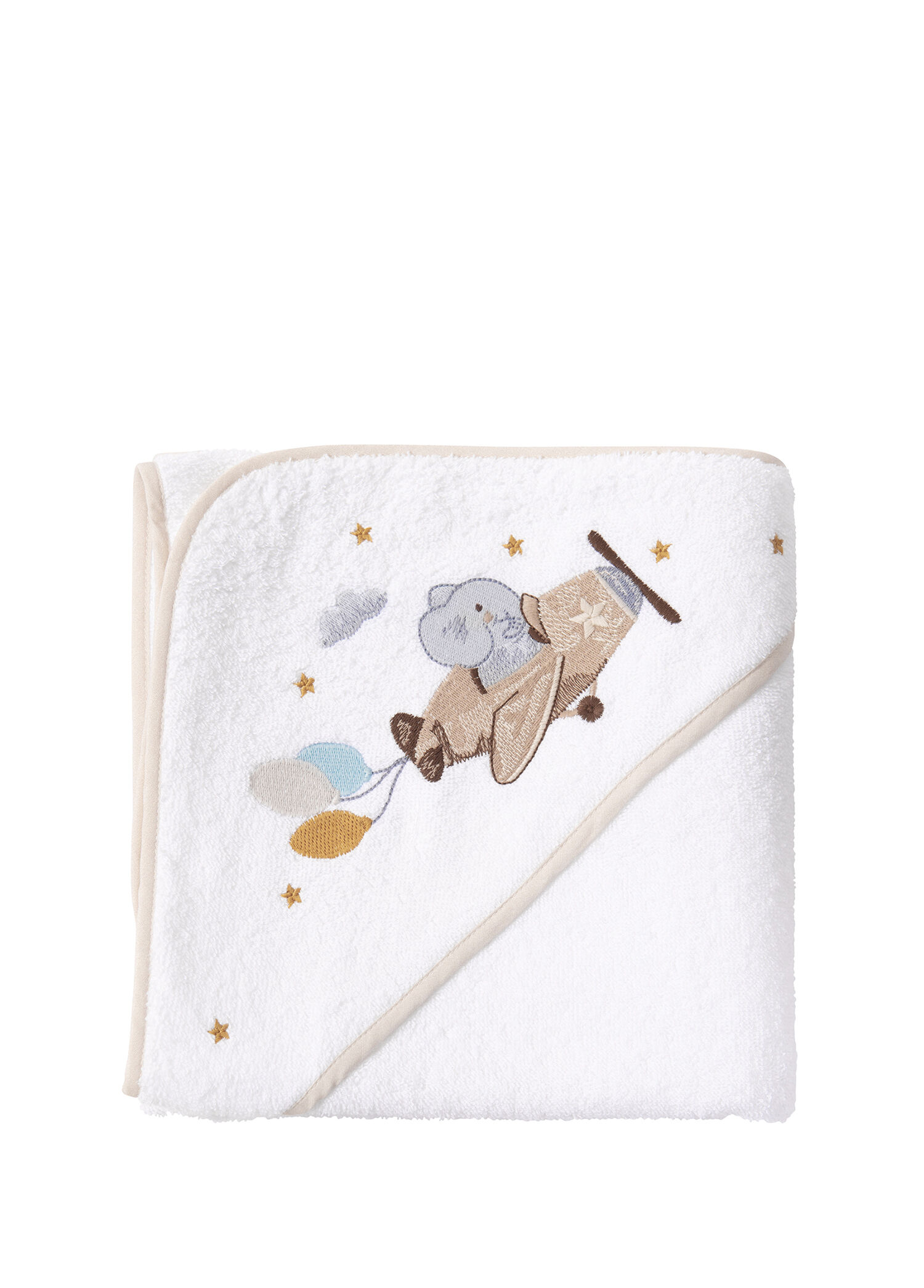 Happy Tony %100 Organik Pamuklu Nakışlı Bebek Havlu Kundak 80 x 80 cm