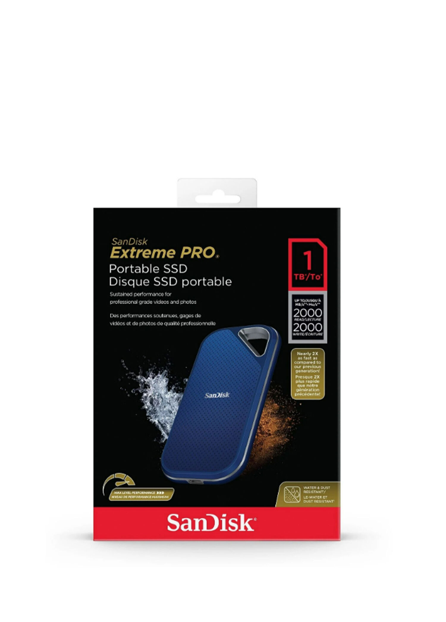 Sandisk - Extreme 1TB 1050MB/s Royal Blue Portable SSD SDSSDE61