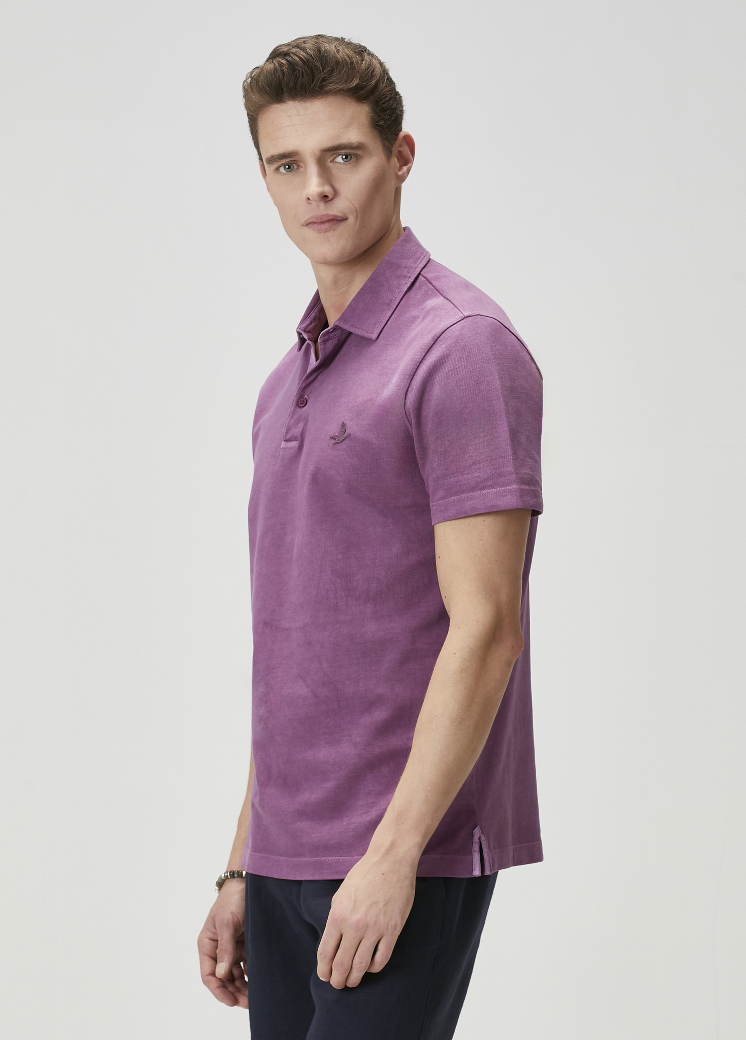 Comfort Fit Mor Polo Yaka T-shirt_4