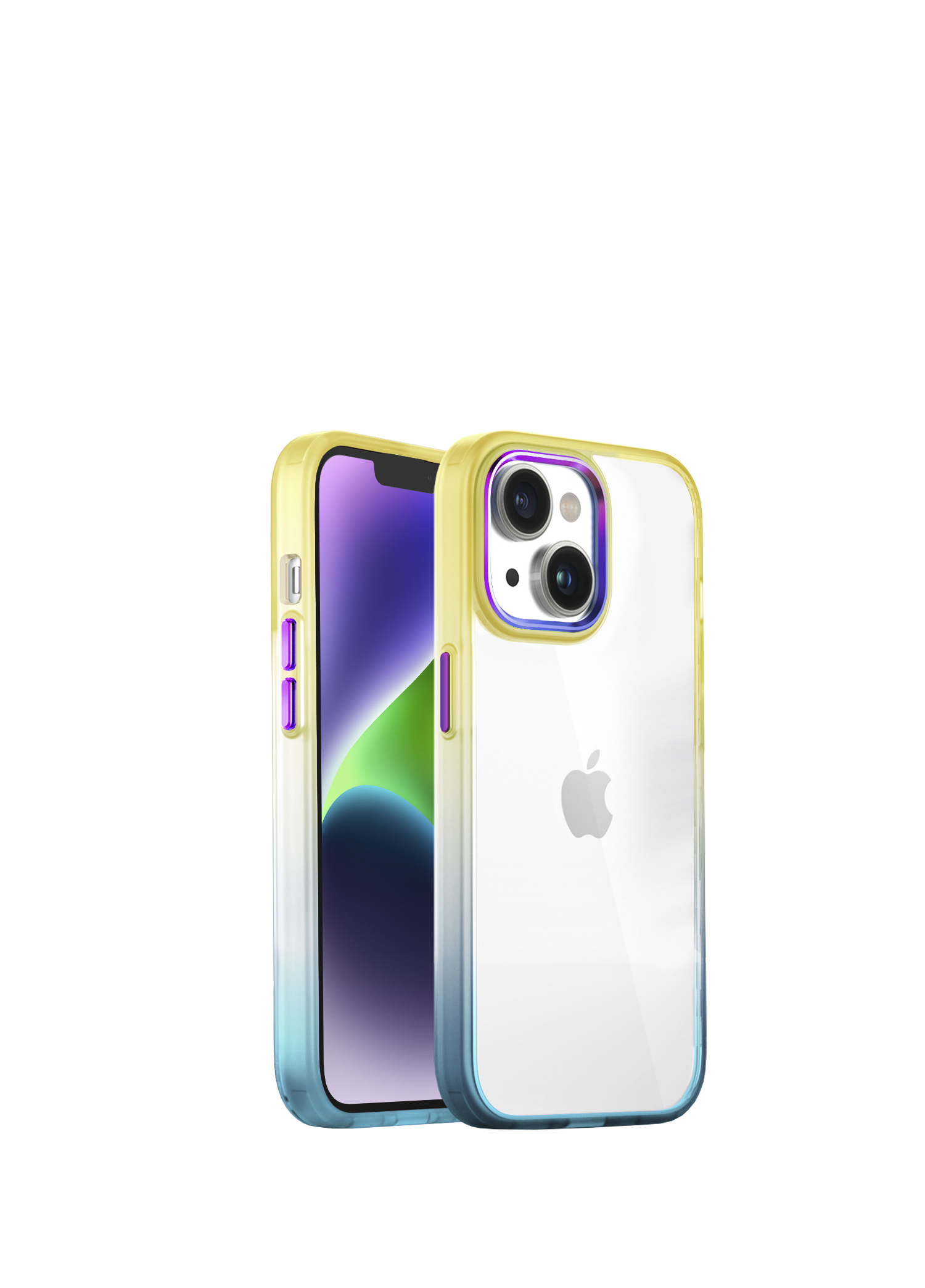 iPhone 14 Plus Air Bumper Rainbow Yellow Green Kılıf