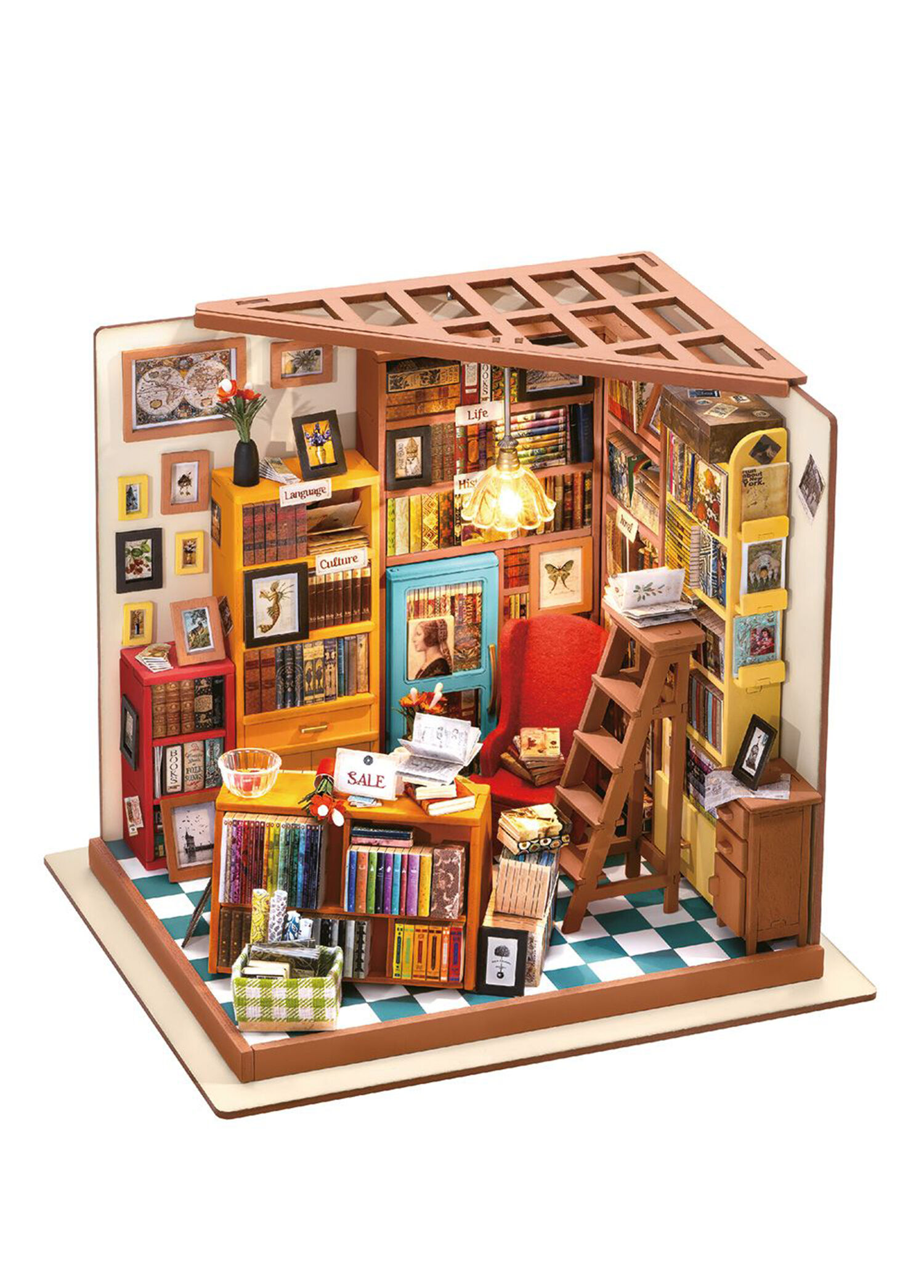 Rolife Sam's Study Library Kendin Yap Minyatür Maket