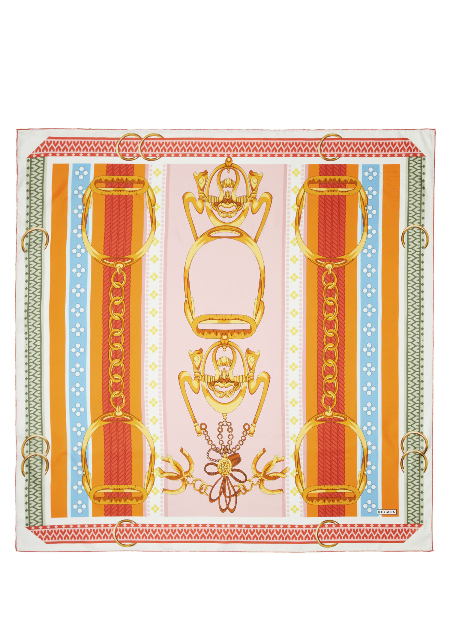 Colorblocked Desenli İpek Eşarp