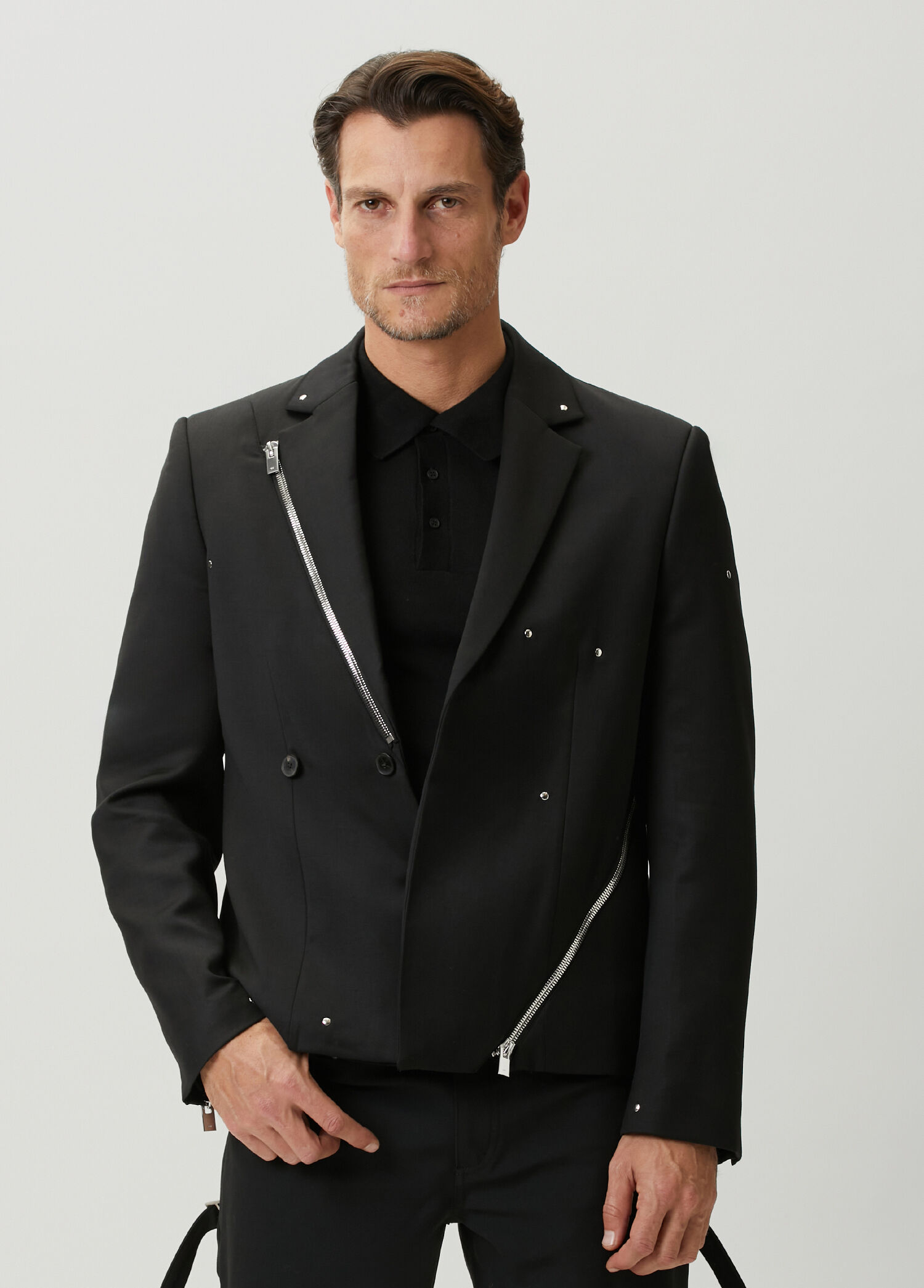 Tailored Lucent Siyah Yün Ceket