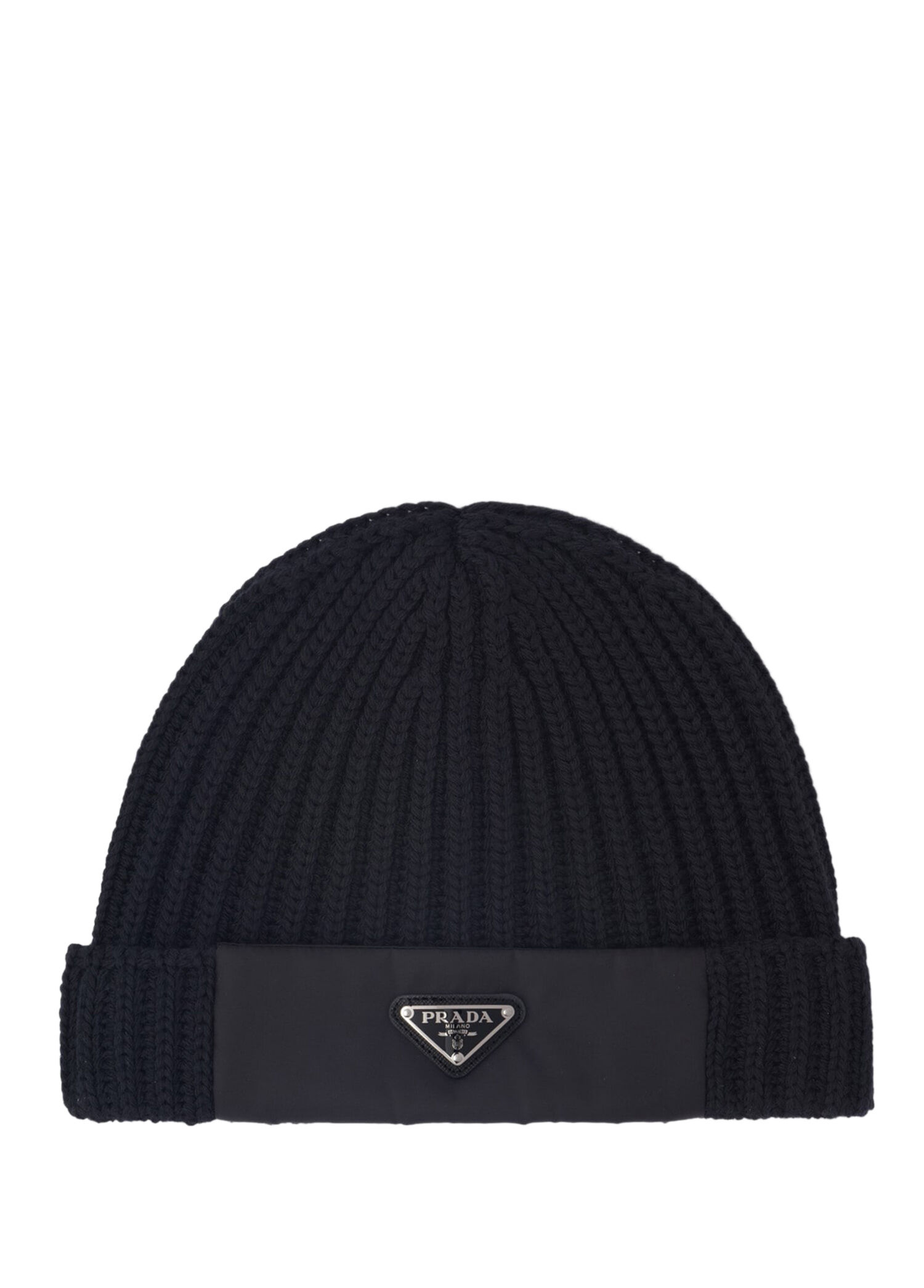 Siyah Yün ve Re-Nylon Erkek Bere