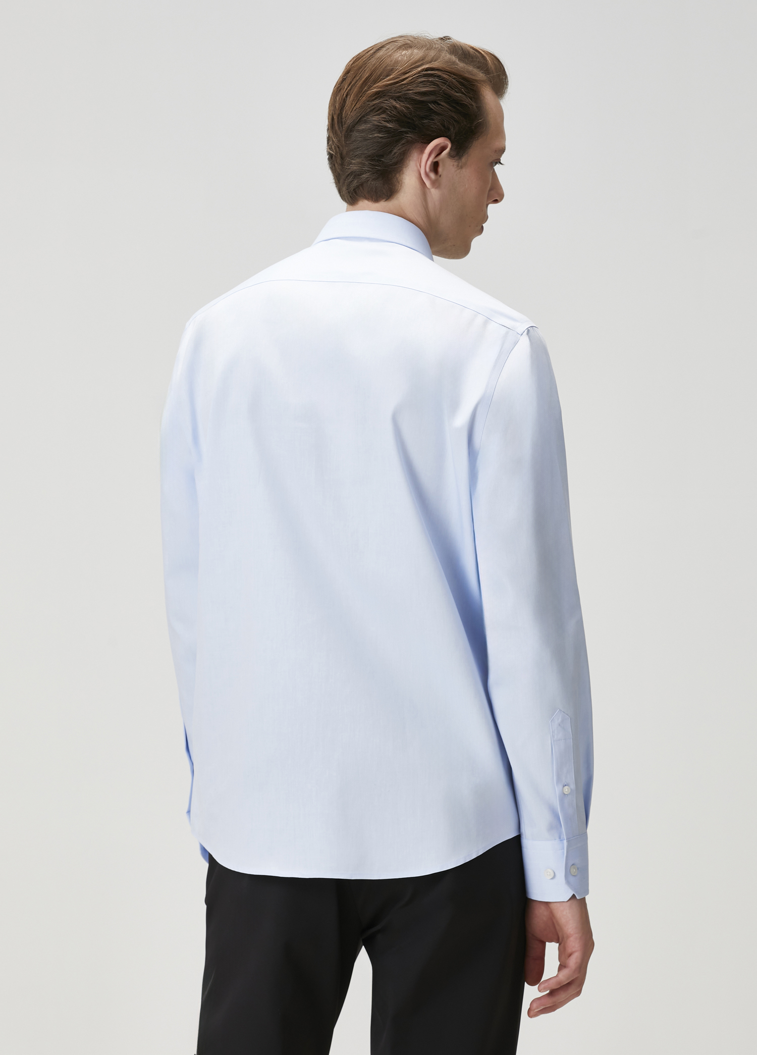 Comfort Fit Açık Mavi Non-iron Oxford Gömlek_5