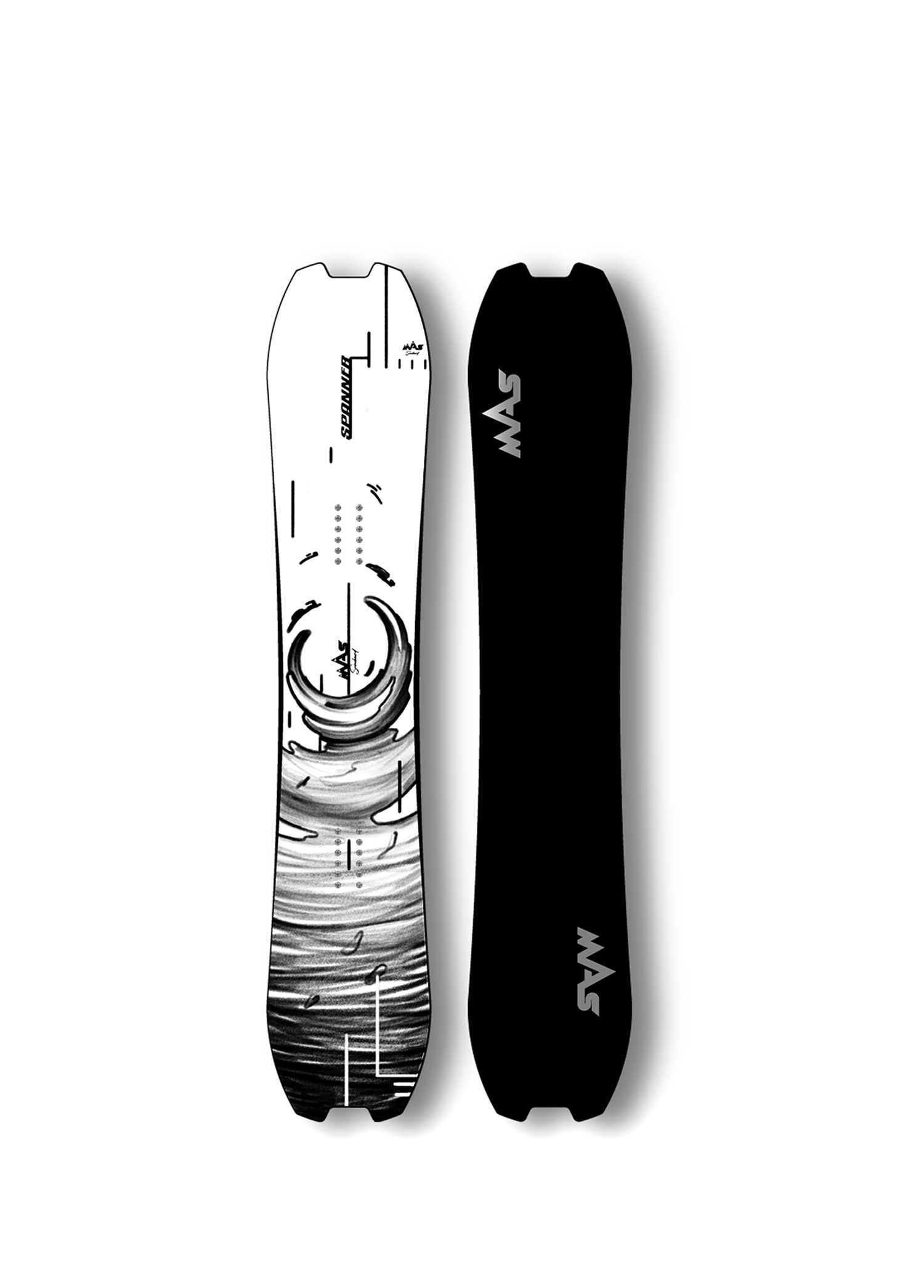 Siyah Beyaz Snowboard