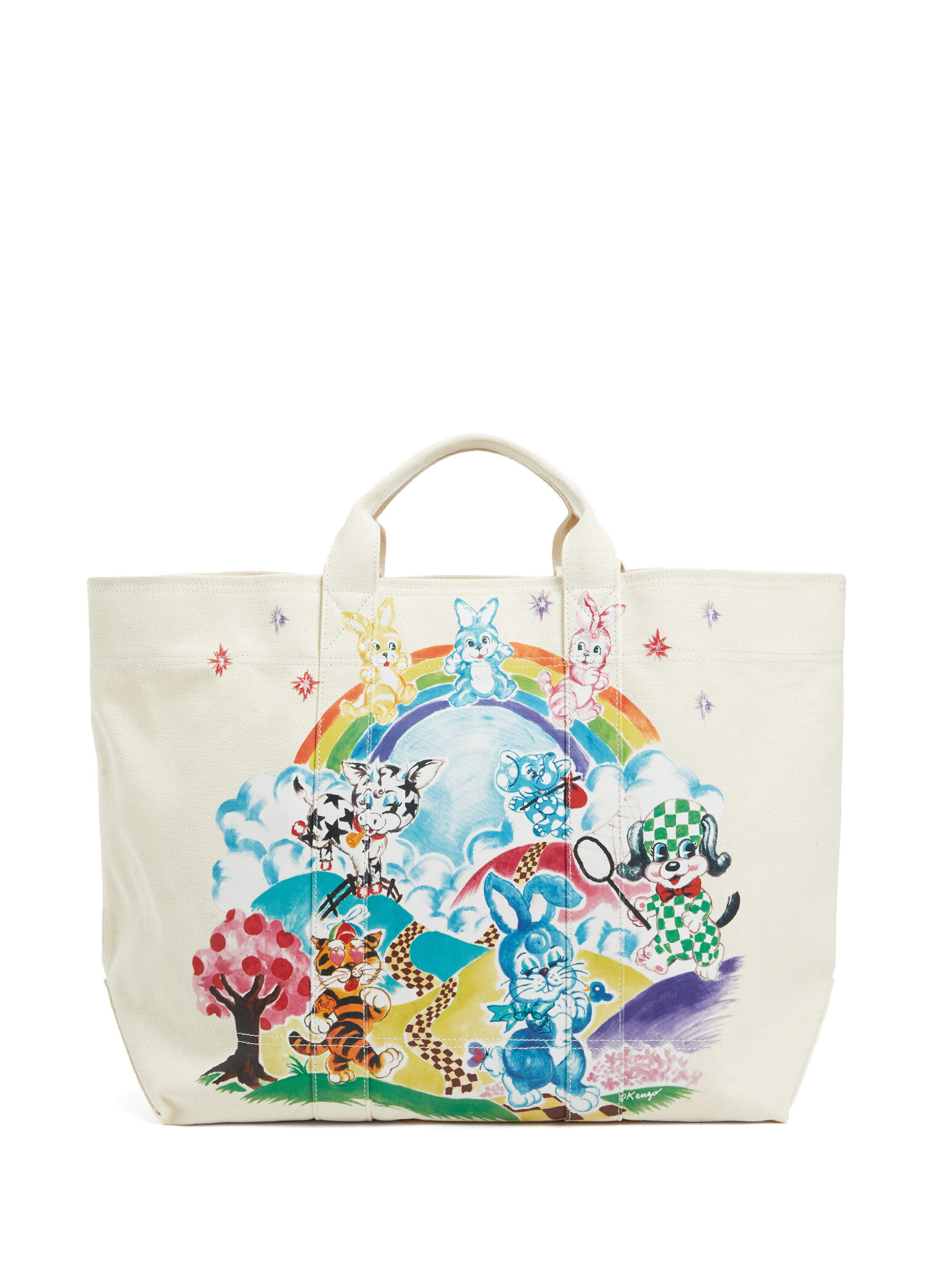 Kenzo Kadın Cartoon Large Bej Kadın Kanvas Alışveriş Çantası