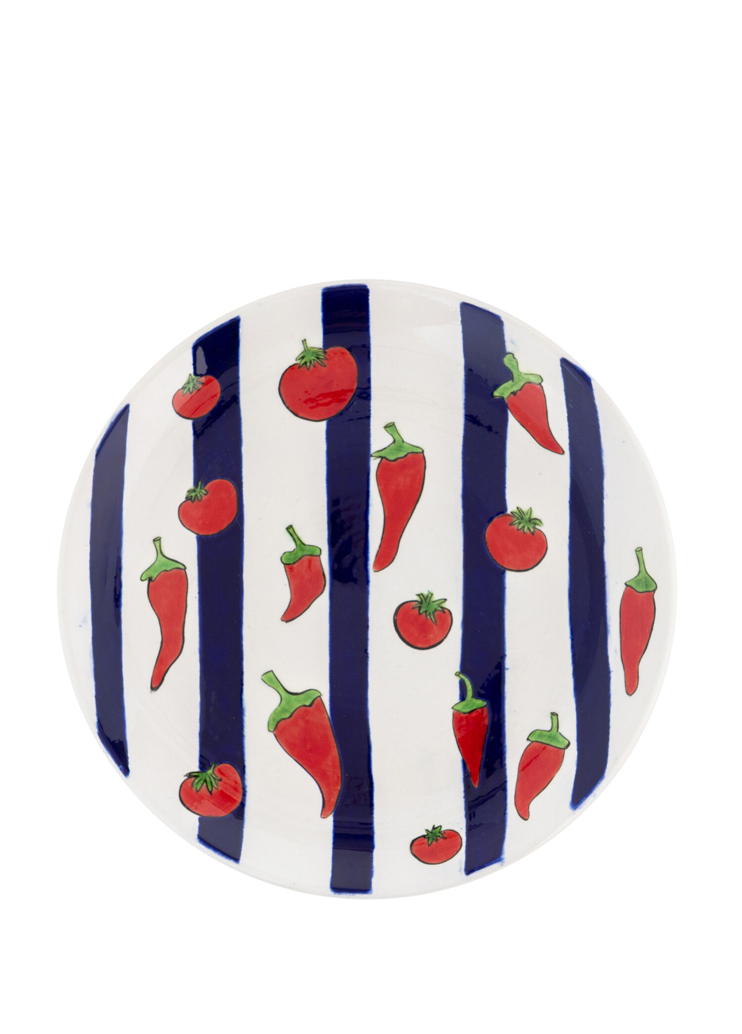 Calabrian Chili Pepper Line Tomato El Yapımı Tabak 22 cm