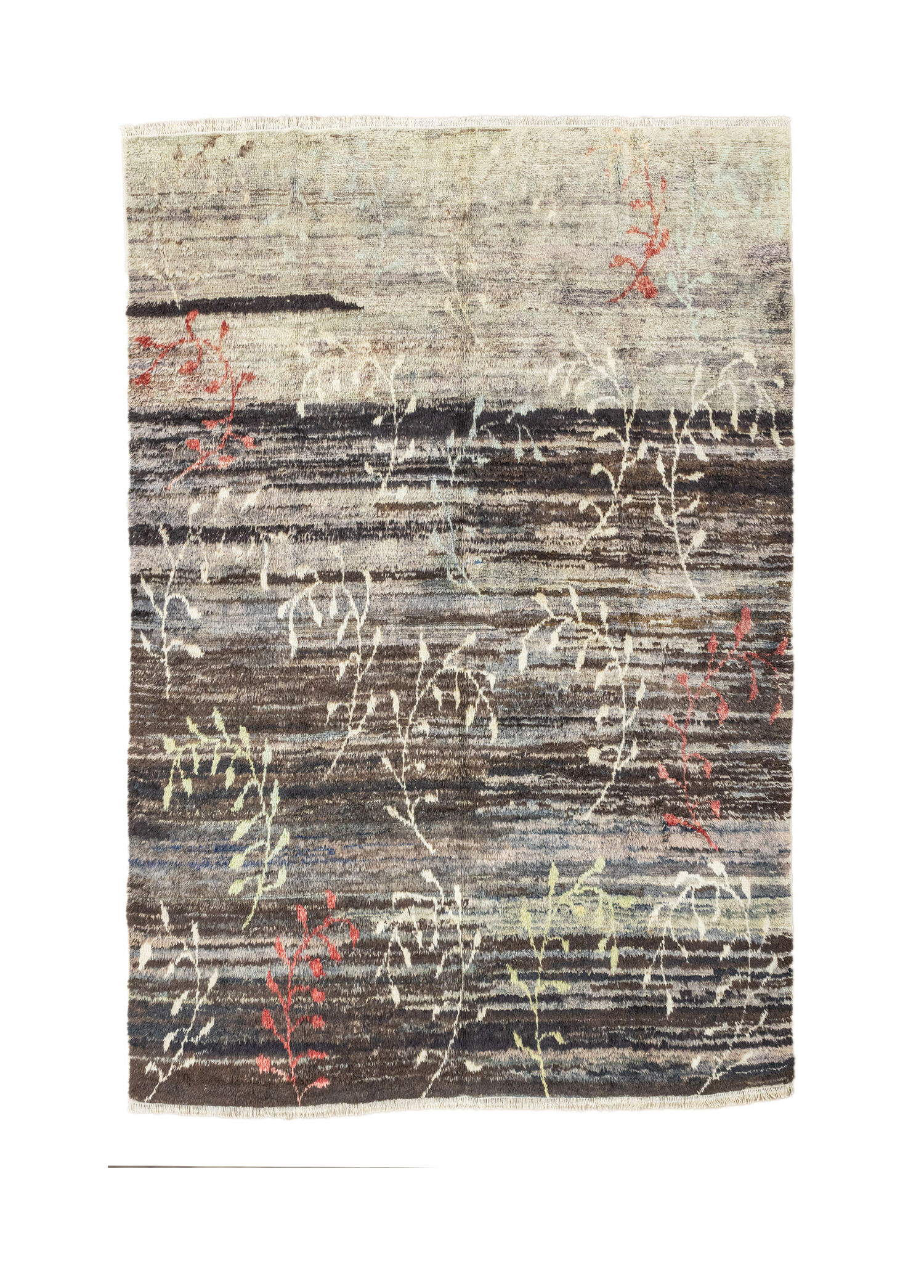 Paiva Floral Abrajlı El Dokuma Shaggy Halı 231x272 cm