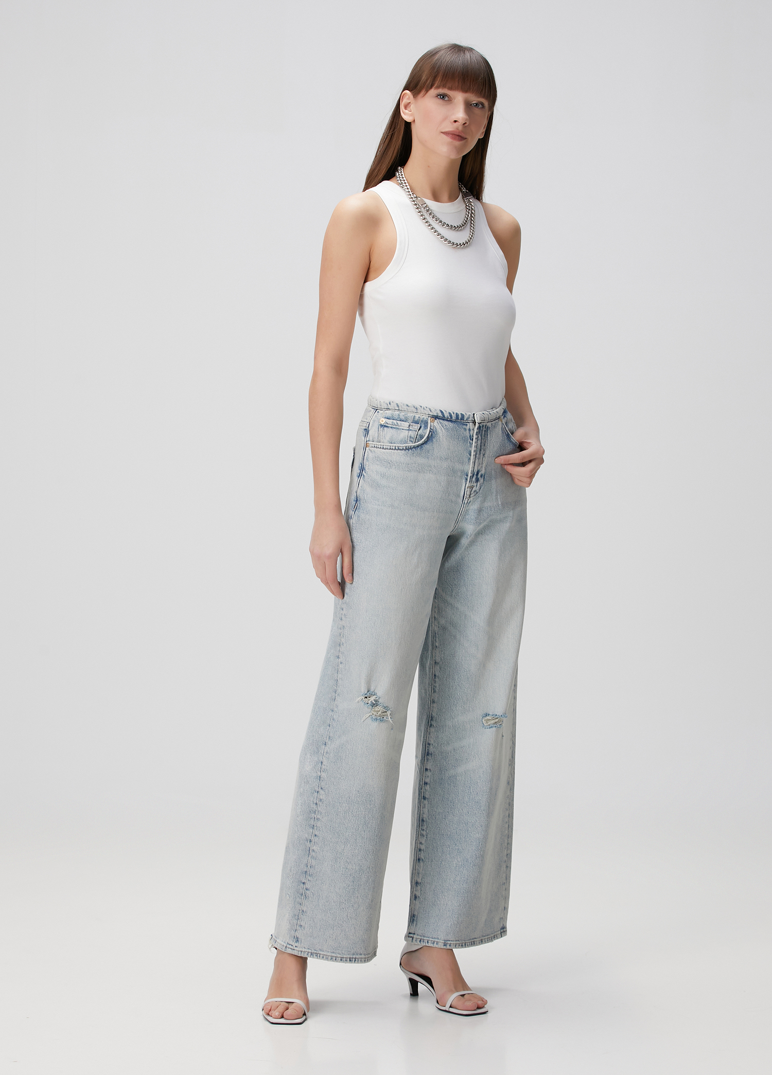 Scout Mavi Wide Leg Jean Pantolon