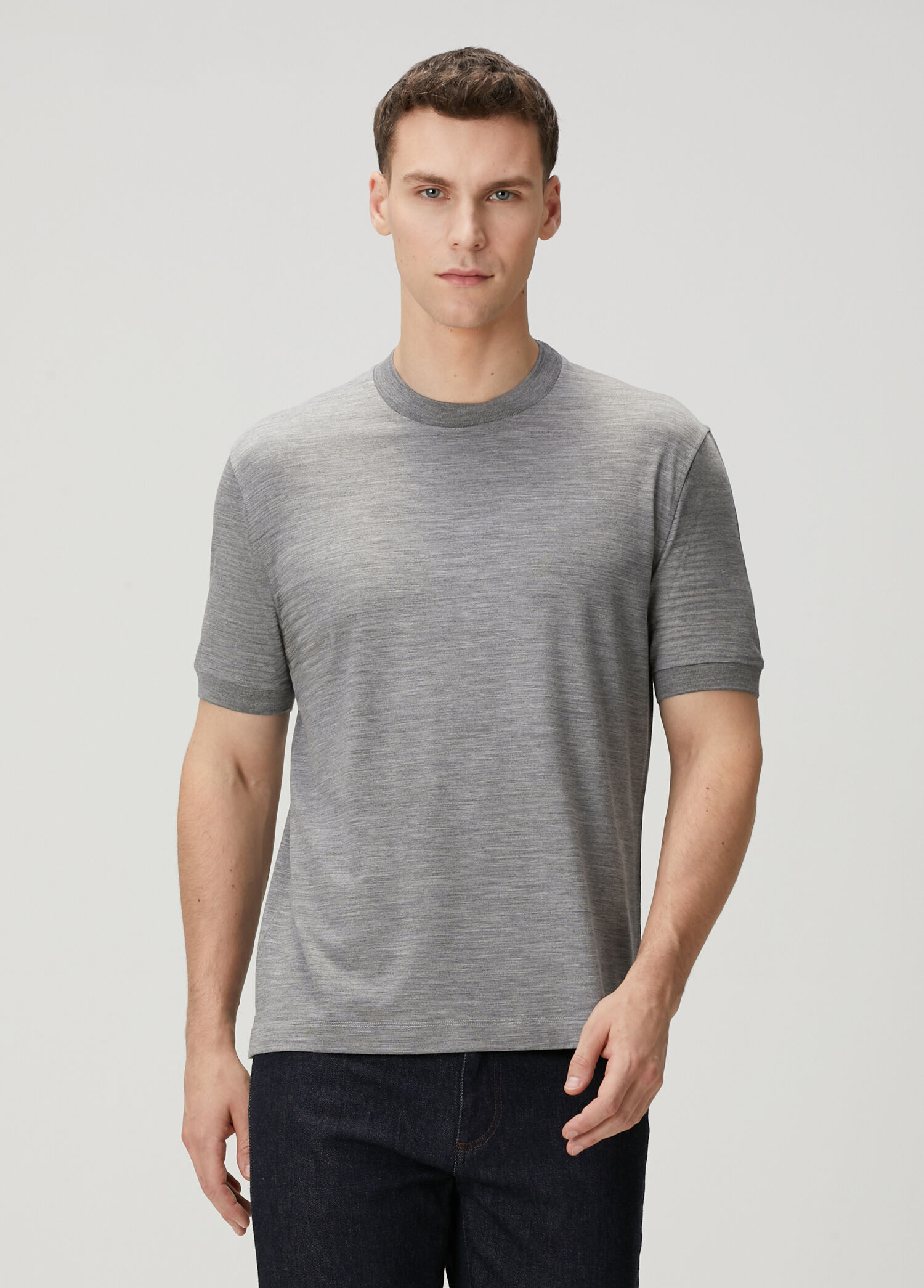 Gri Yün Basic T-shirt