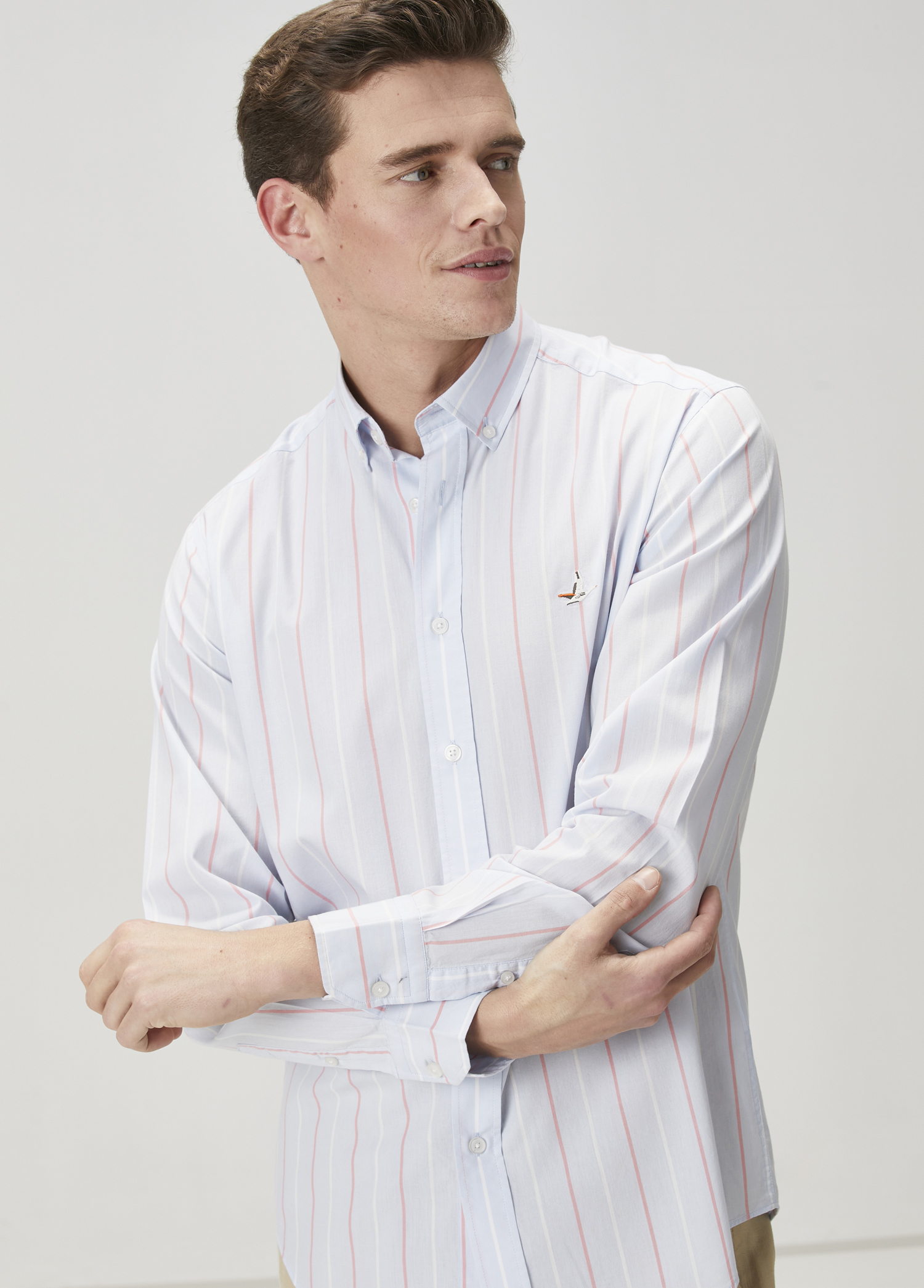 Slim Fit Çizgili Gömlek_1
