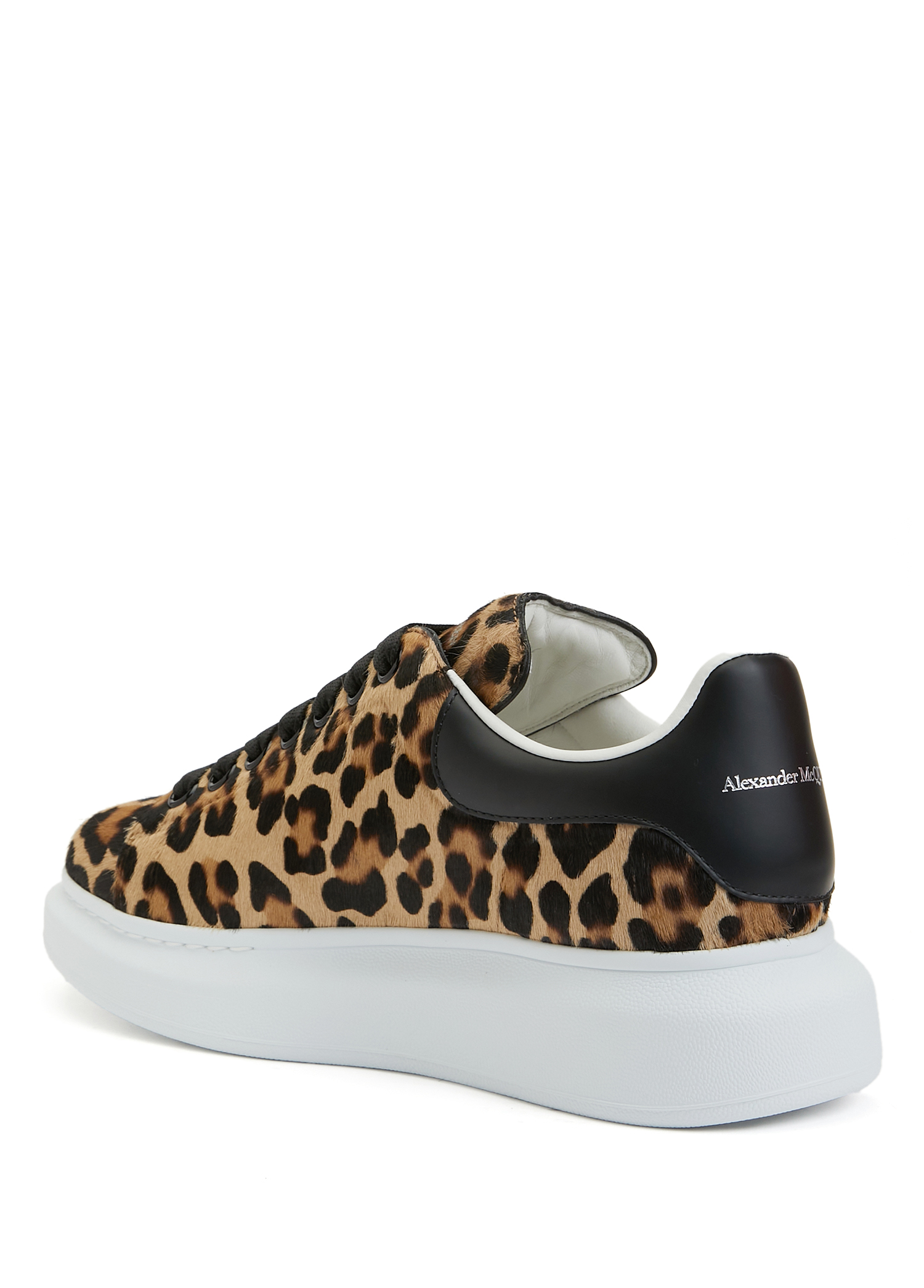 Alexander McQueen Oversized Leopard Print Women's Leather Sneakers