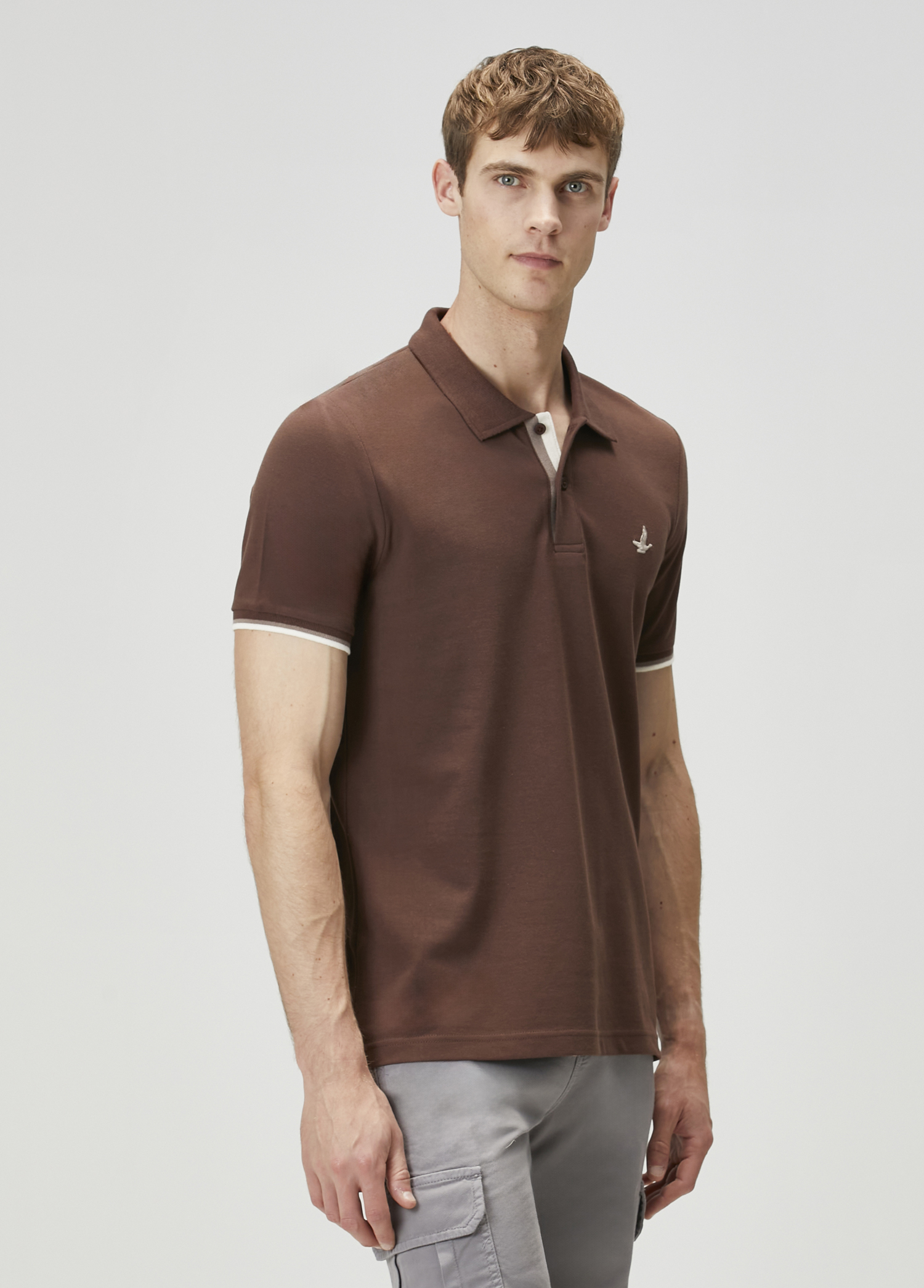 Kahverengi Vizon Polo Yaka T-shirt_2