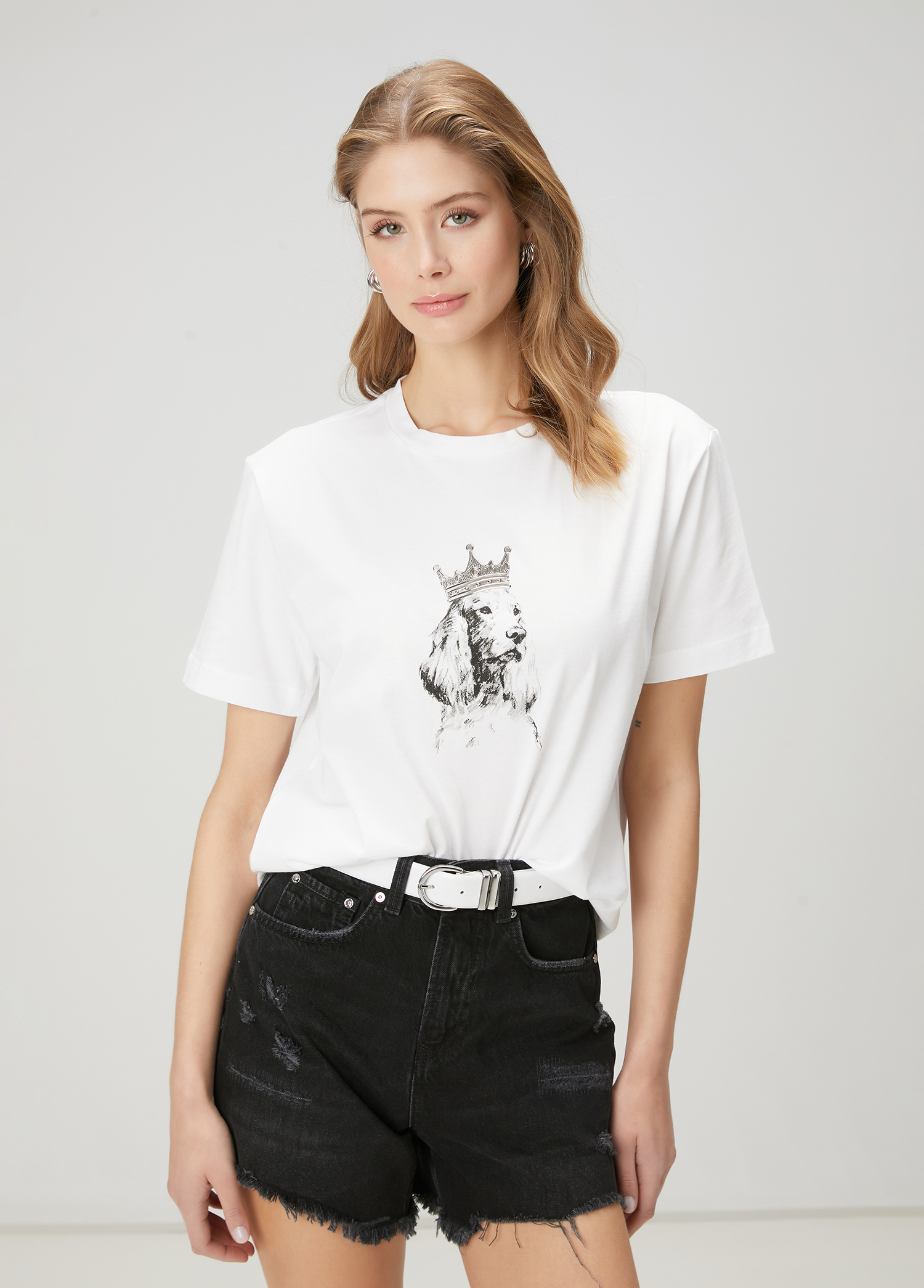 Beyaz Baskılı T-shirt_3