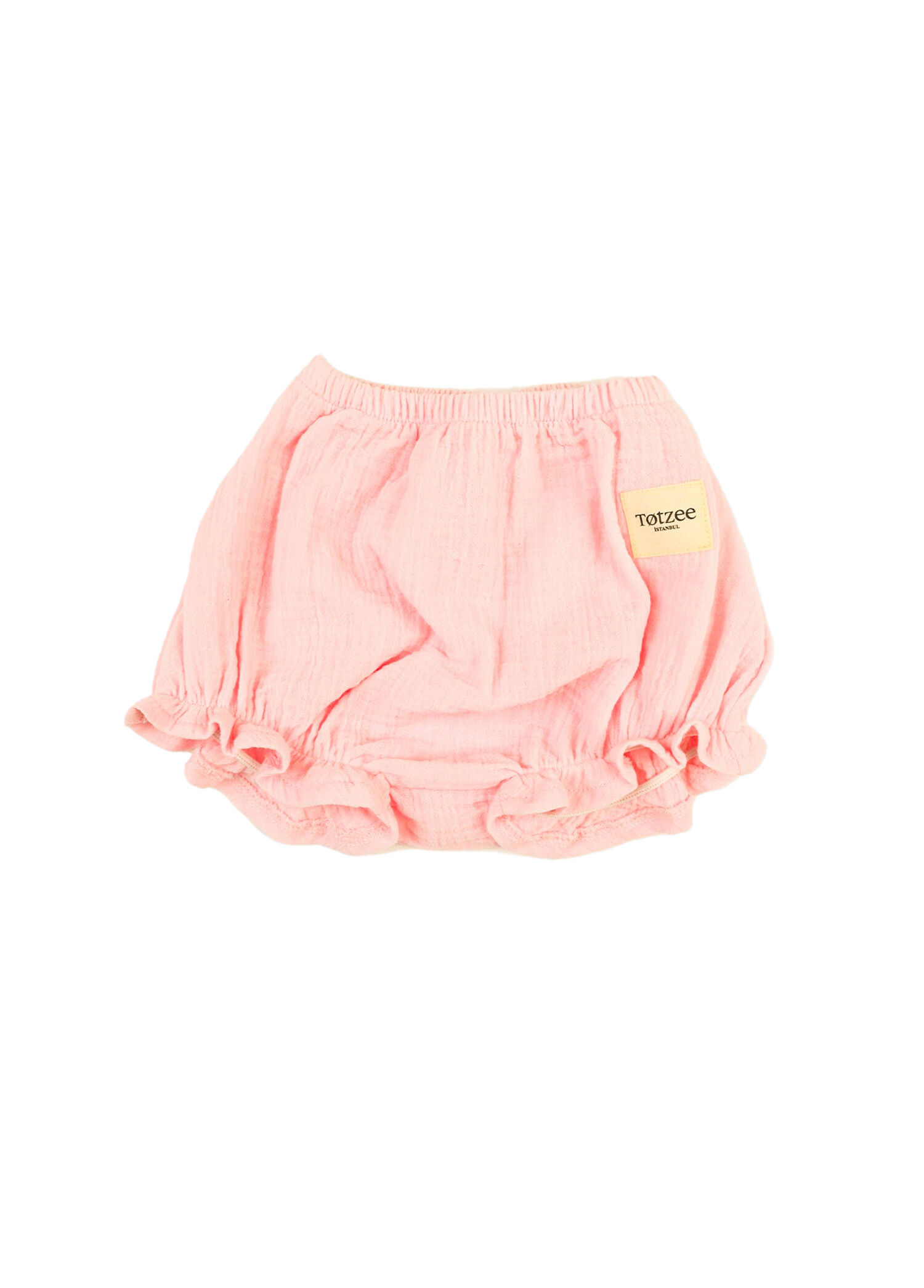 Pembe Müslin Fırfırlı Kız Bebek Şort