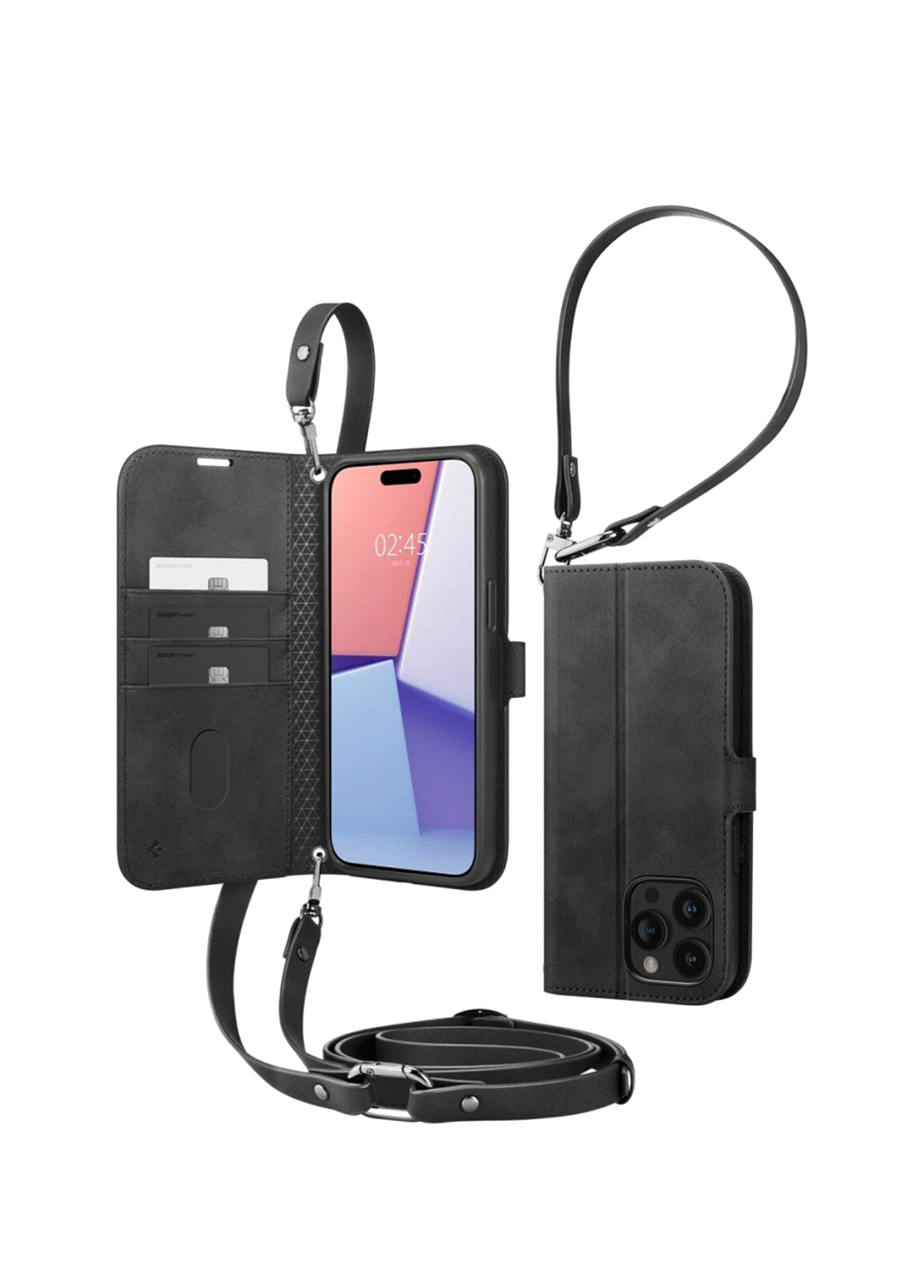 iPhone 15 Pro Spigen Wallet S Pro Deri Kılıf