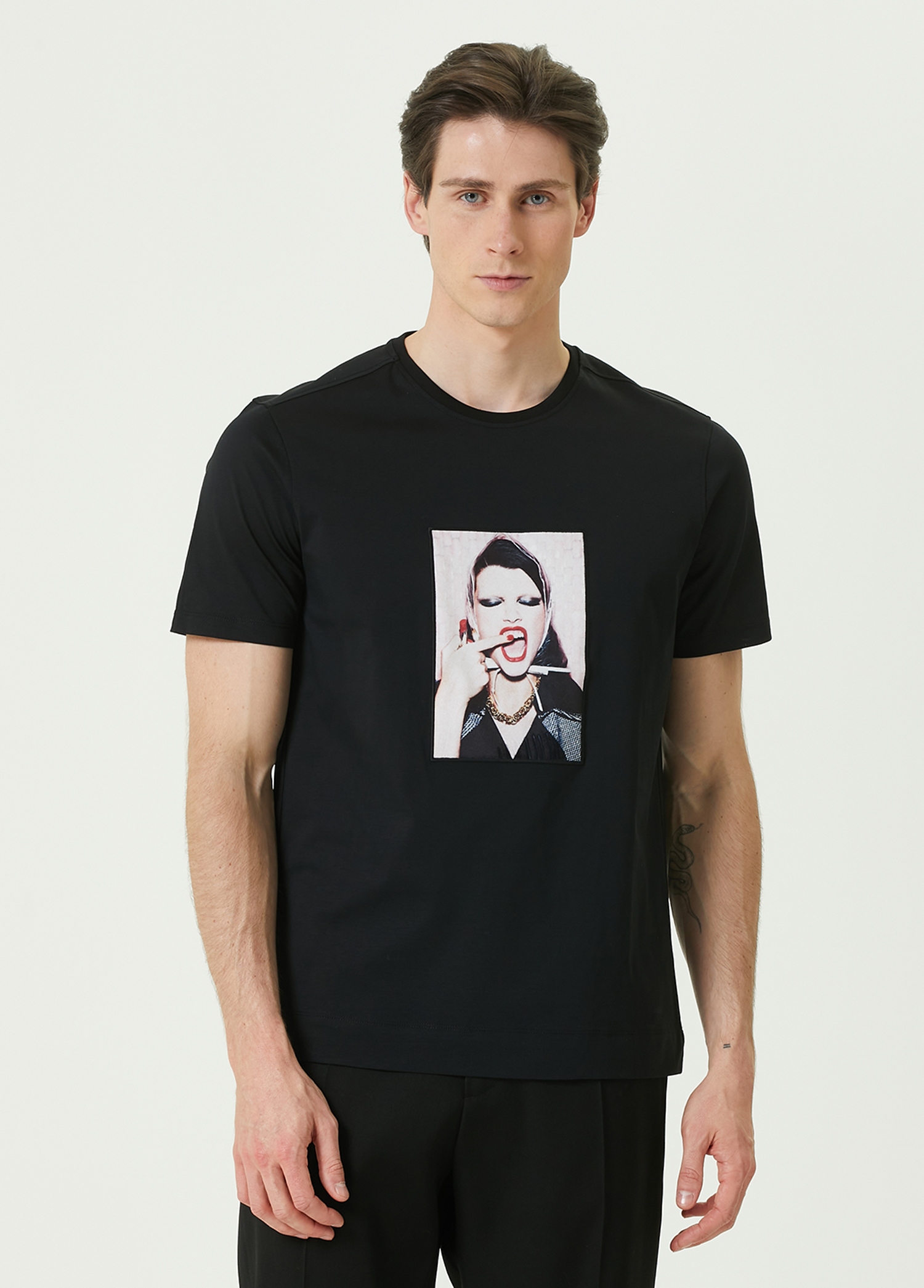 Limitato - Siyah Ellen Von Unwerth Baskılı Basic T-shirt - Siyah