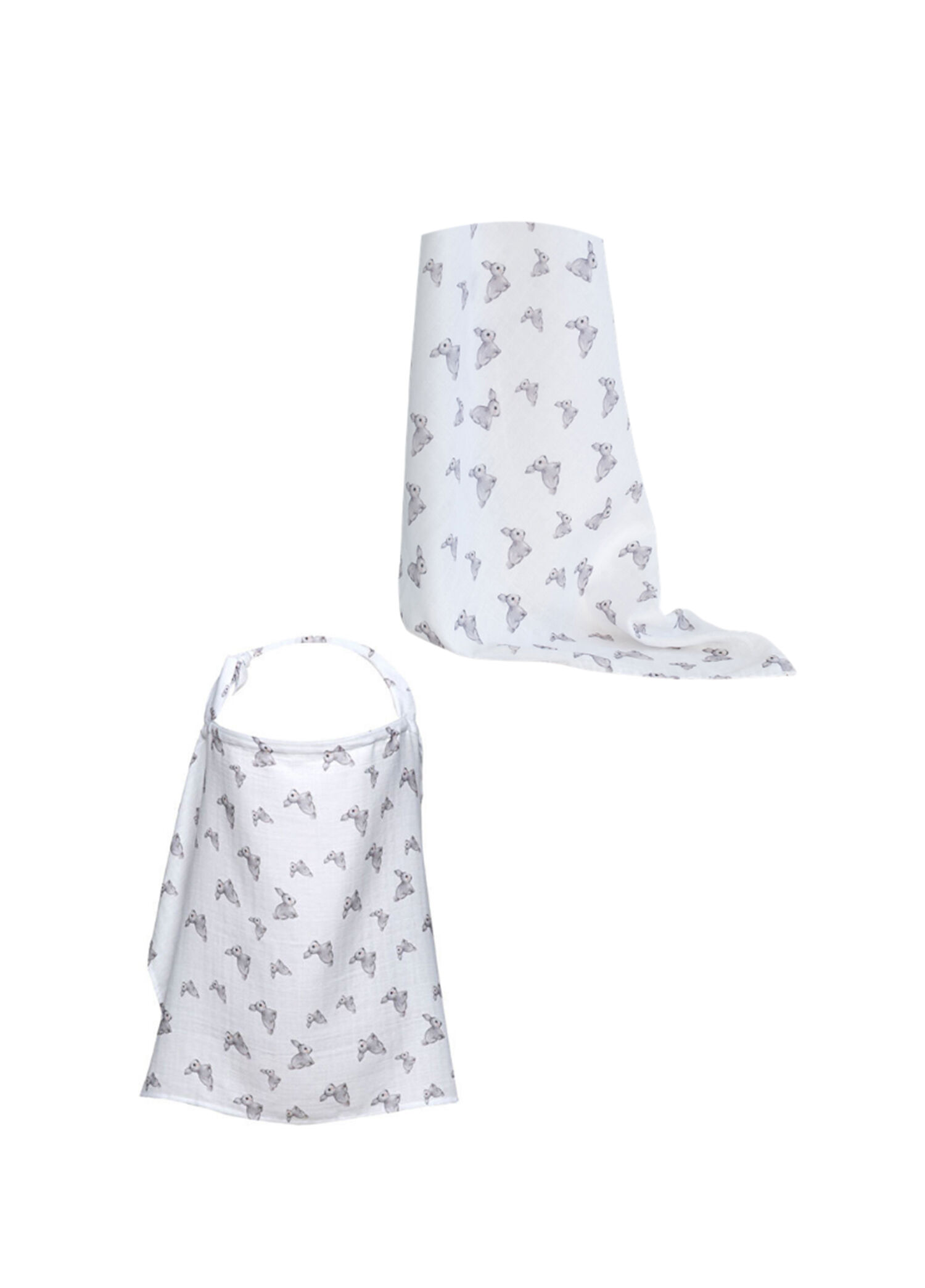 Iconique Lapin Pamuk Müslin Örtü ve Emzirme Önlüğü 2'li Set