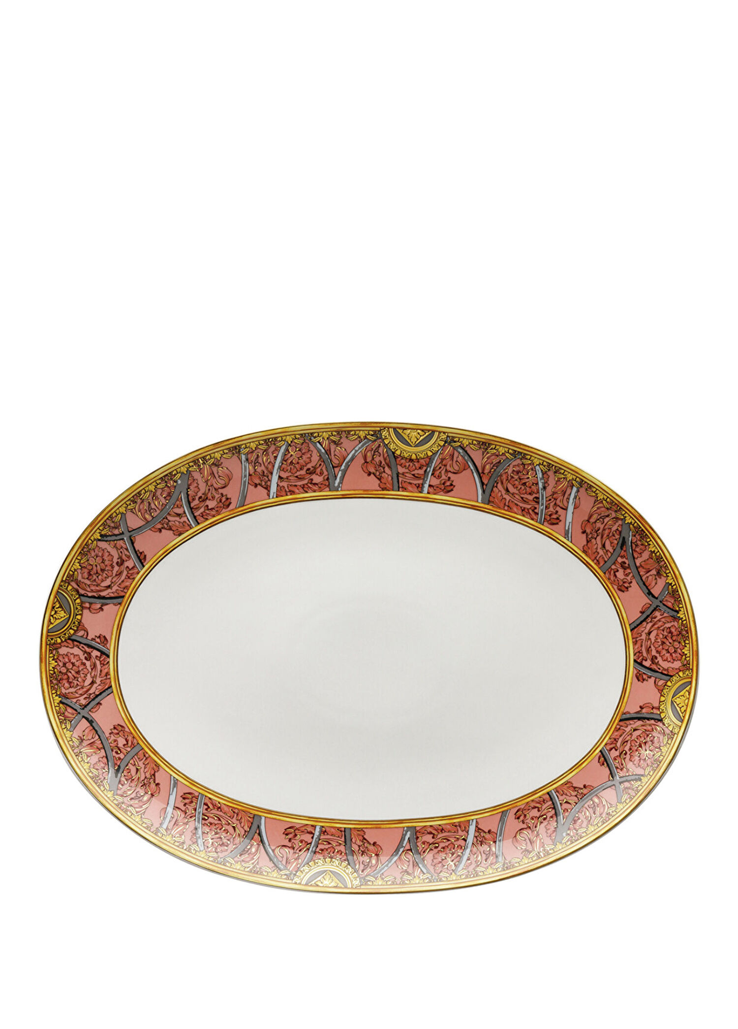 Scala Palazzo Rose Porselen Oval Servis Tabağı 38 cm