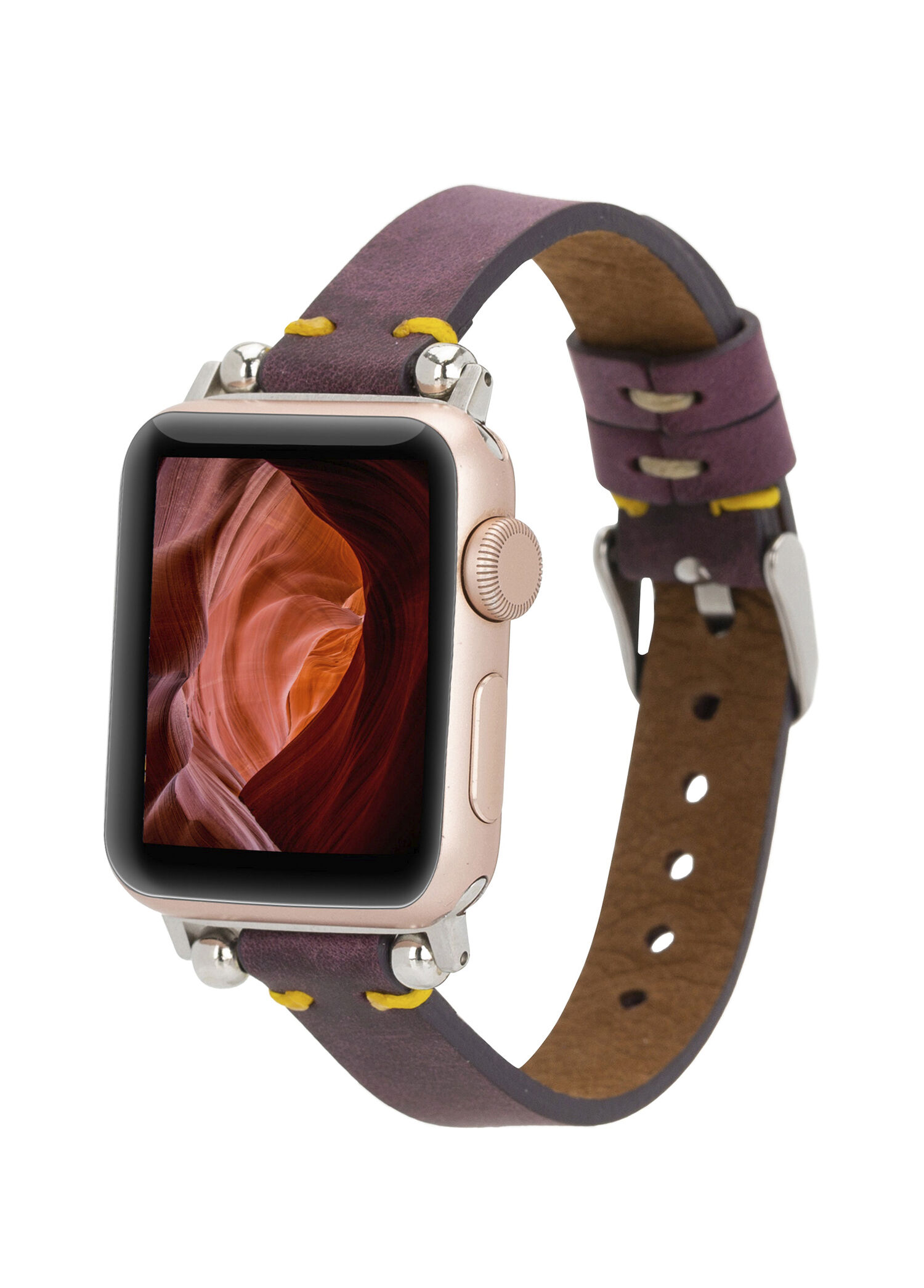 Signature Mulberry Bloom Mor Deri Apple Watch Akıllı Saat Kordon