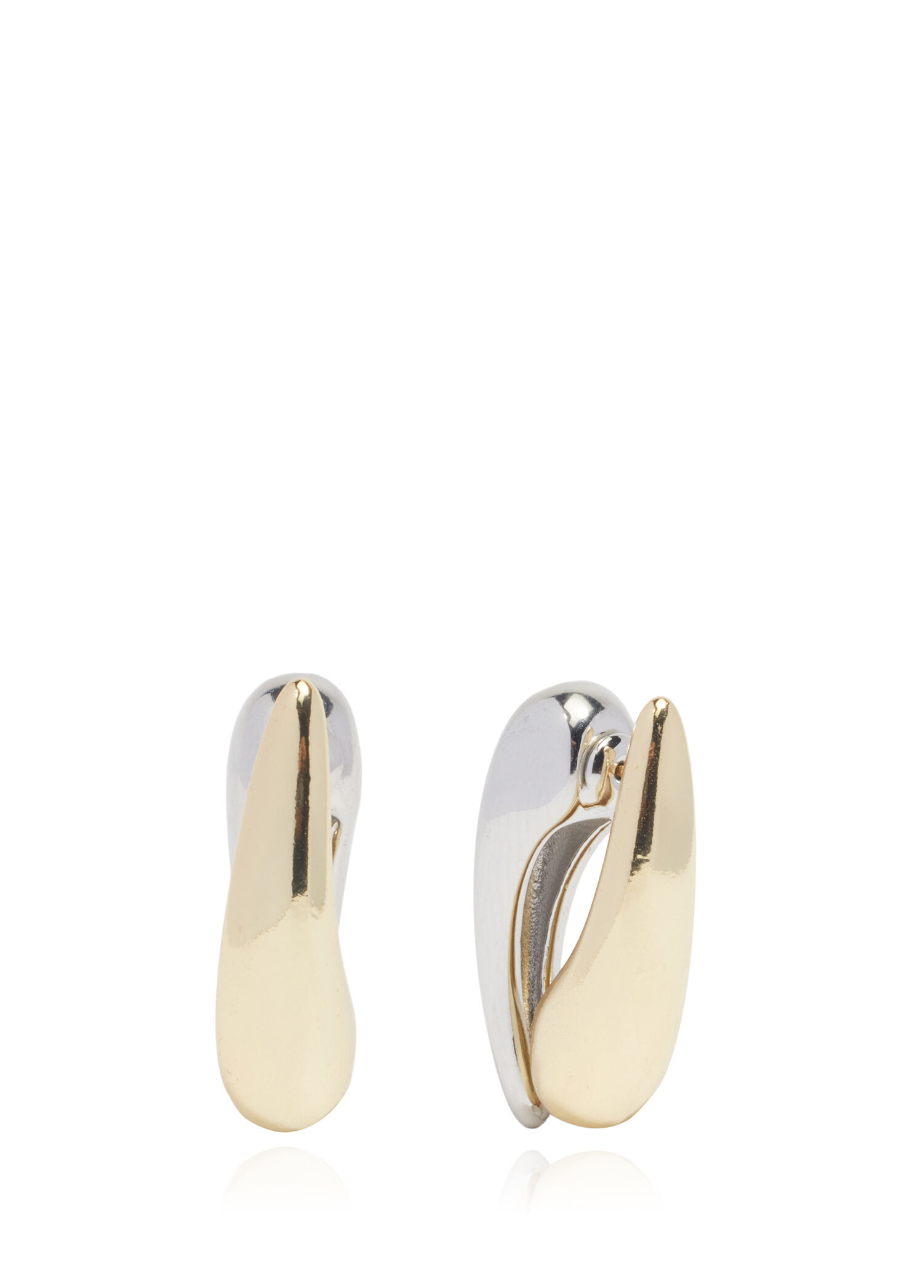 Gold Silver Oval Kadın Küpe