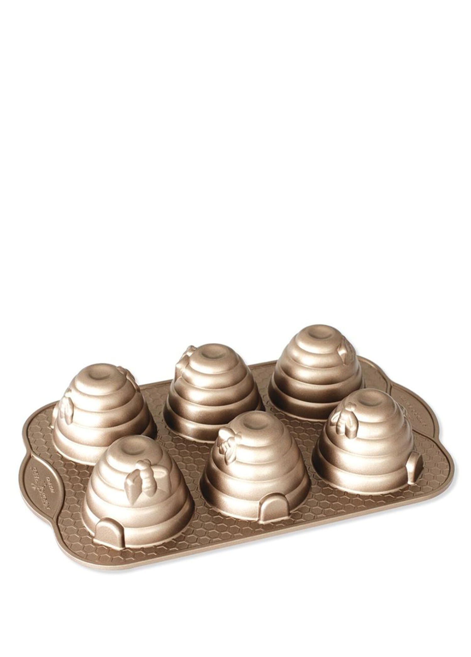 Platin Mini Arı Kovanı Dökme Alüminyum 6'lı Kek Kalıbı