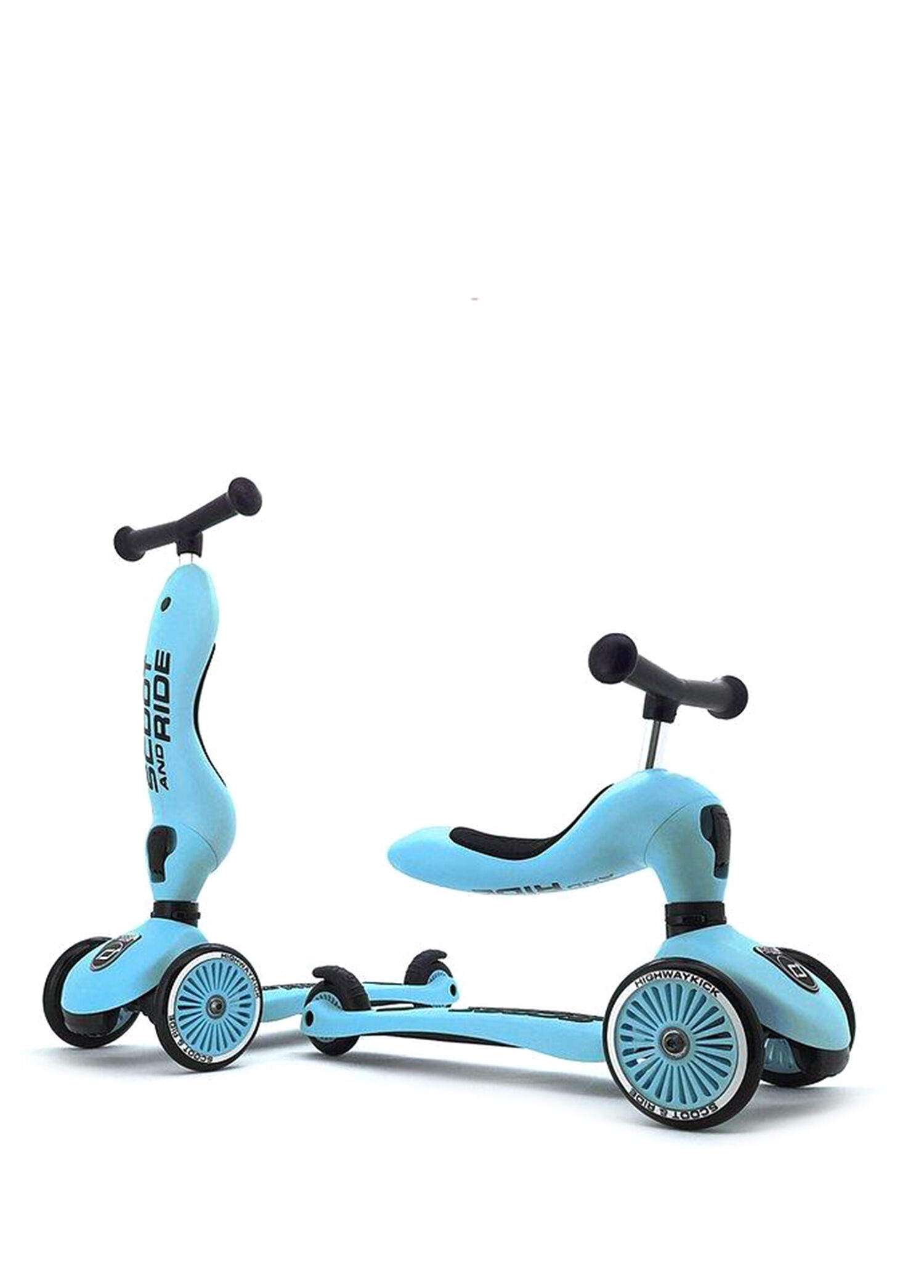 Highwaykick 1 2'si 1 Arada Mavi Oturaklı 3 Tekerlekli 1-5 Yaş Çocuk Scooter