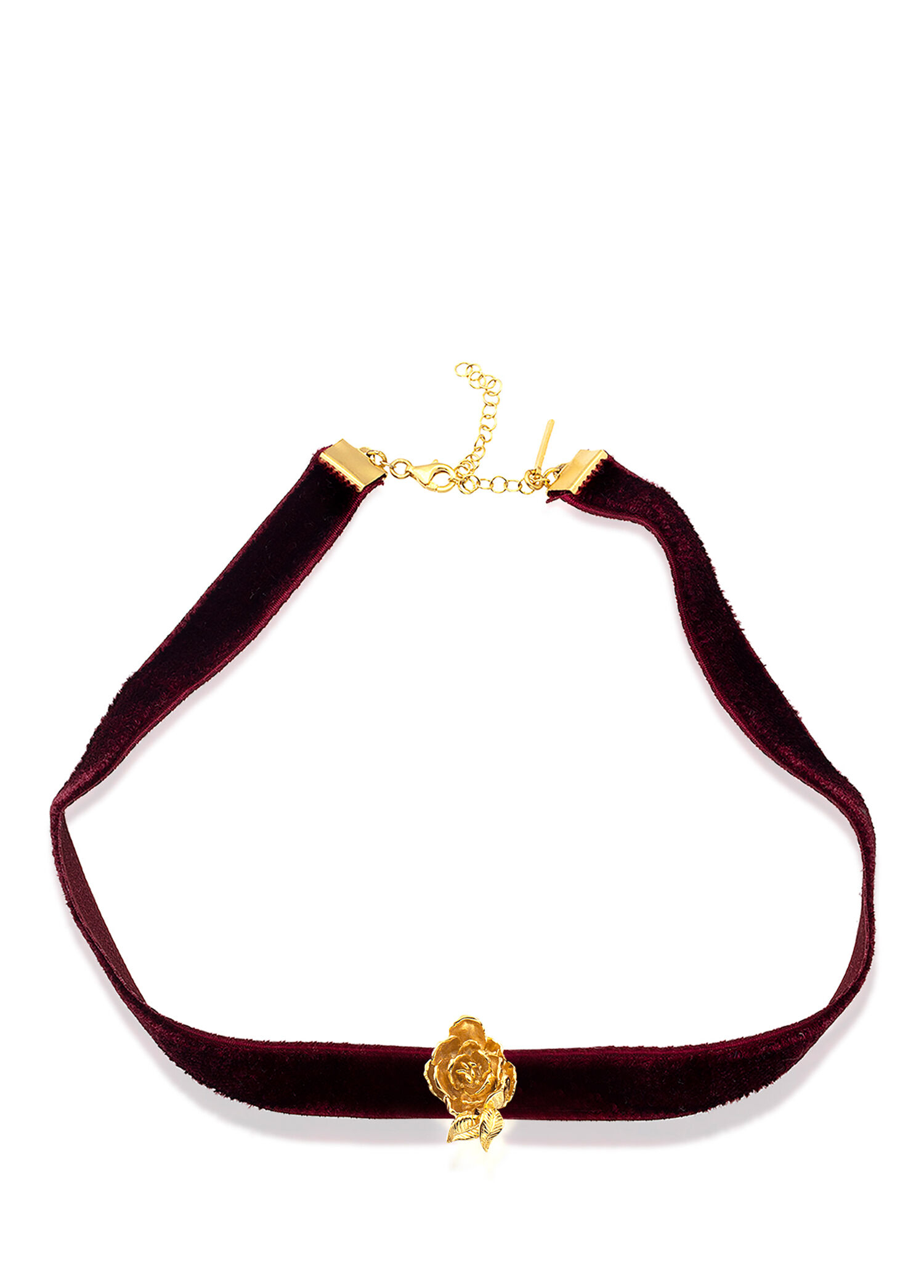 Peony 24 Ayar Altın Kaplama Kadife Kadın Choker