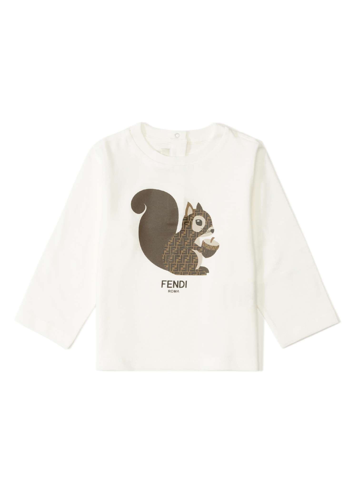 Beyaz Logo Detaylı Unisex Bebek T-shirt