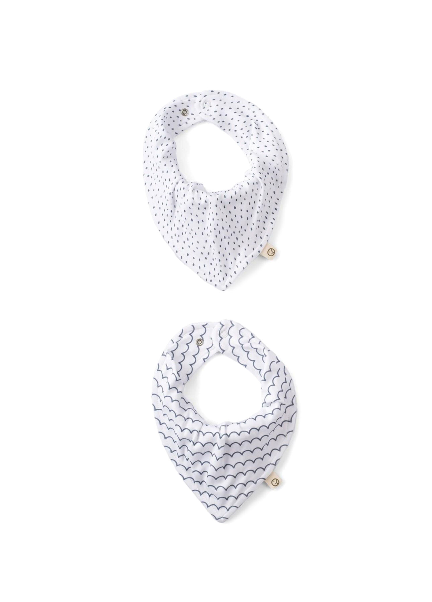 Marine Desenli Organik Pamuk Sıvı Geçirmez Unisex Bebek 2'li Bandana Önlük Seti