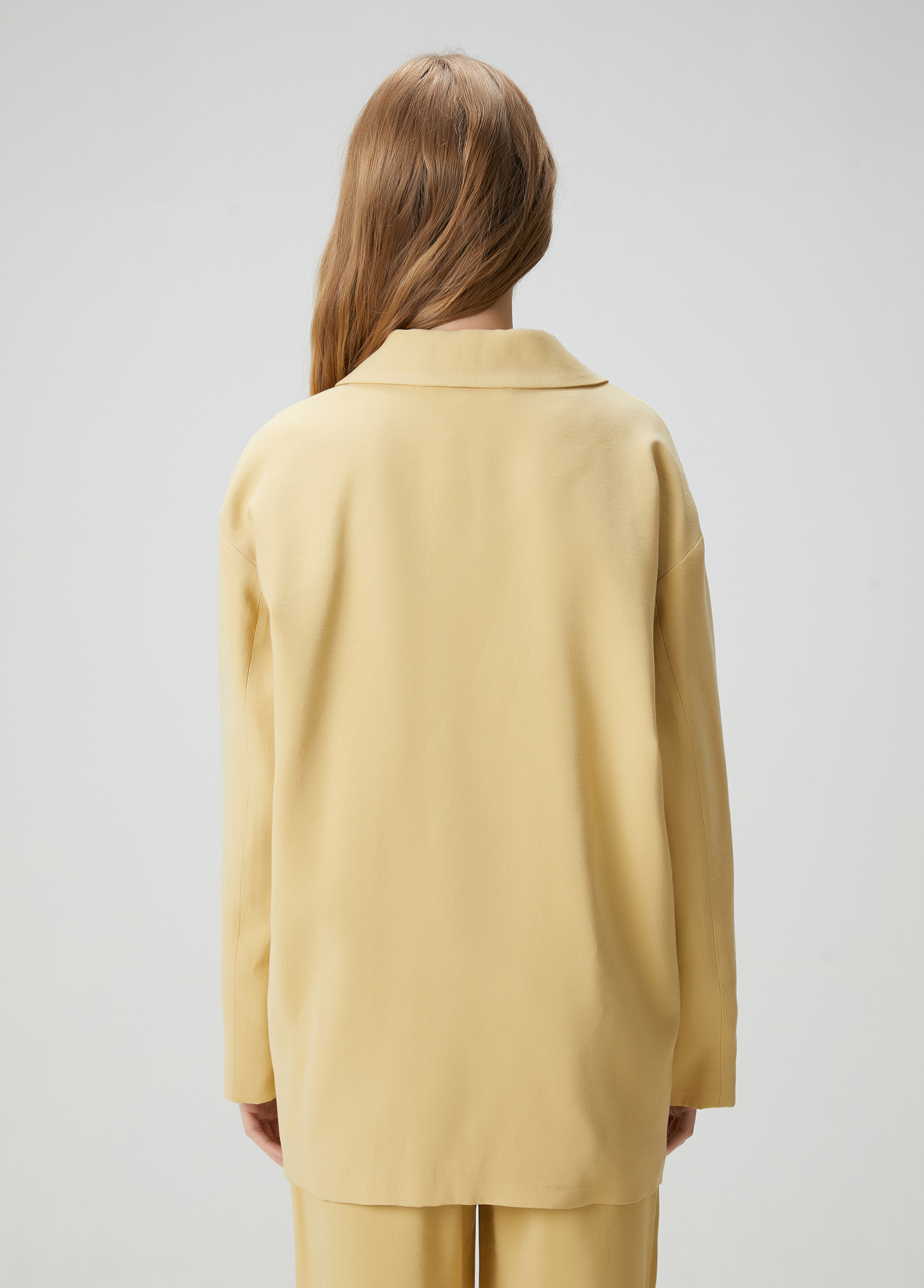 Krem Kol Ucu Leopar Desenli Blazer_6