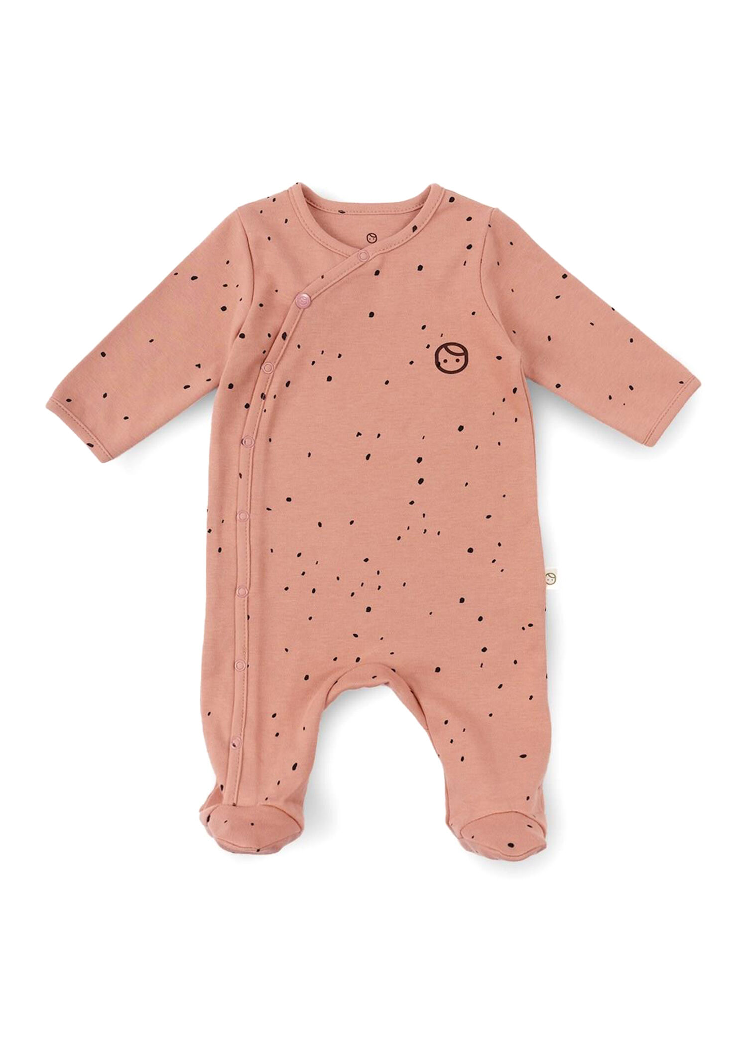 Pembe Organik Pamuk Cosmos Patikli Kız Bebek Tulum