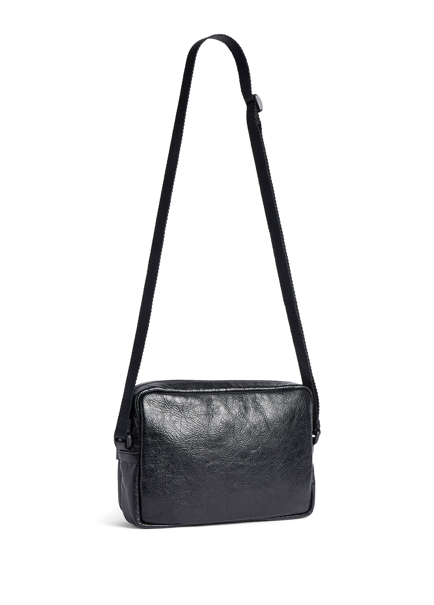 Balenciaga Siyah Erkek Bandolera Explorer Camera Siyah Erkek Deri