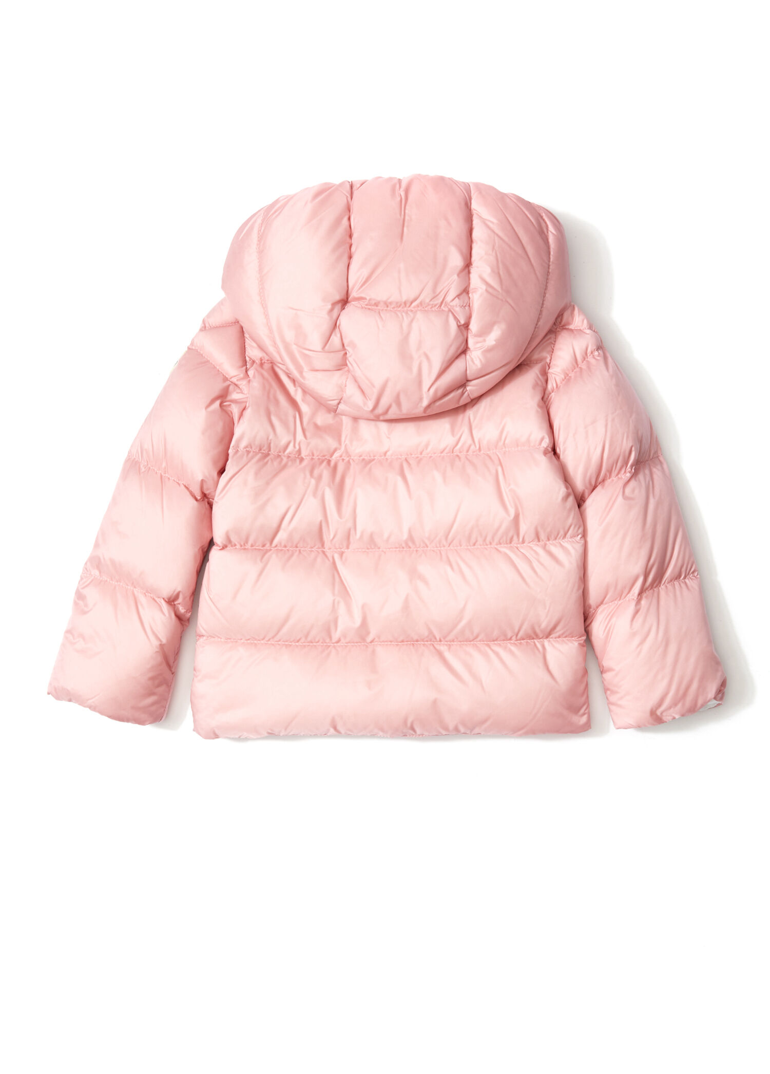Moncler - Pembe Kapüşonlu Logolu Kız Çocuk Mont - Açık Pembe