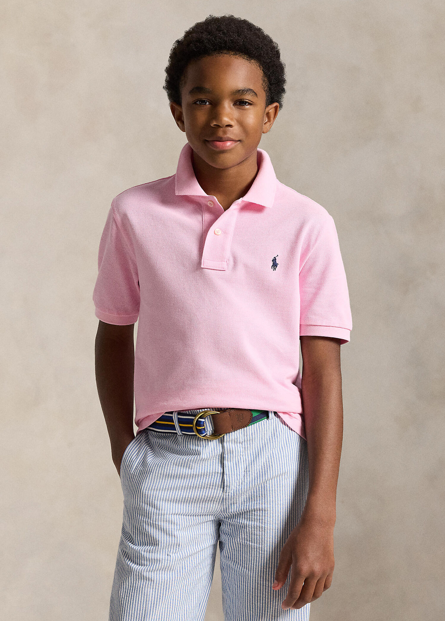 Pembe Erkek Çocuk Polo T-shirt