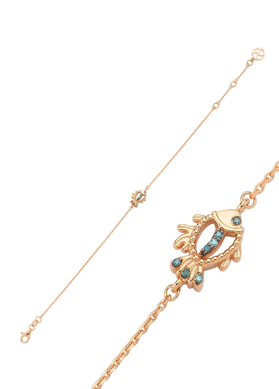 Rose Gold Balık Formlu Kadın Altın Bileklik