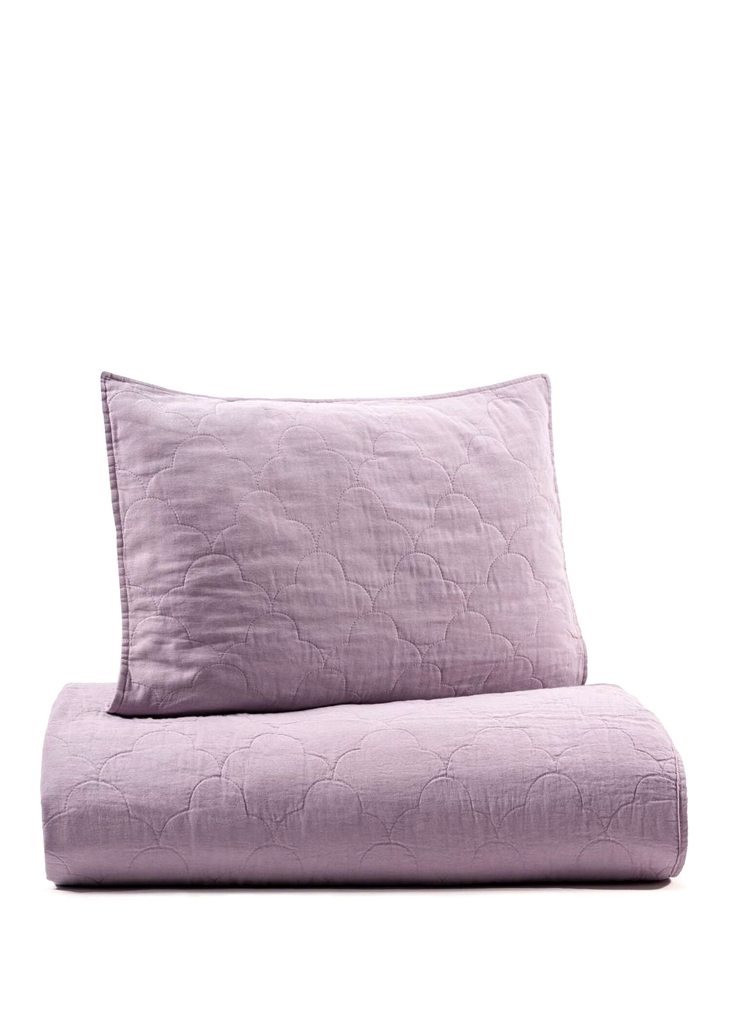 Serenity Mor Keten Kapitoneli King Size Yatak Örtüsü Takımı 240 x 260 cm