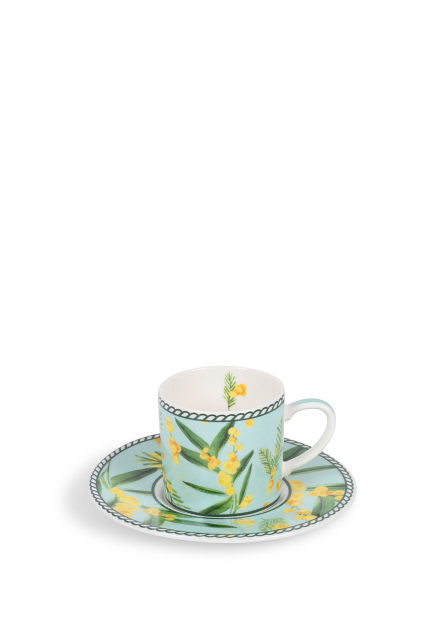 Fleur De Mimosa Collection Porselen Eau De Nil Türk Kahvesi Fincanı